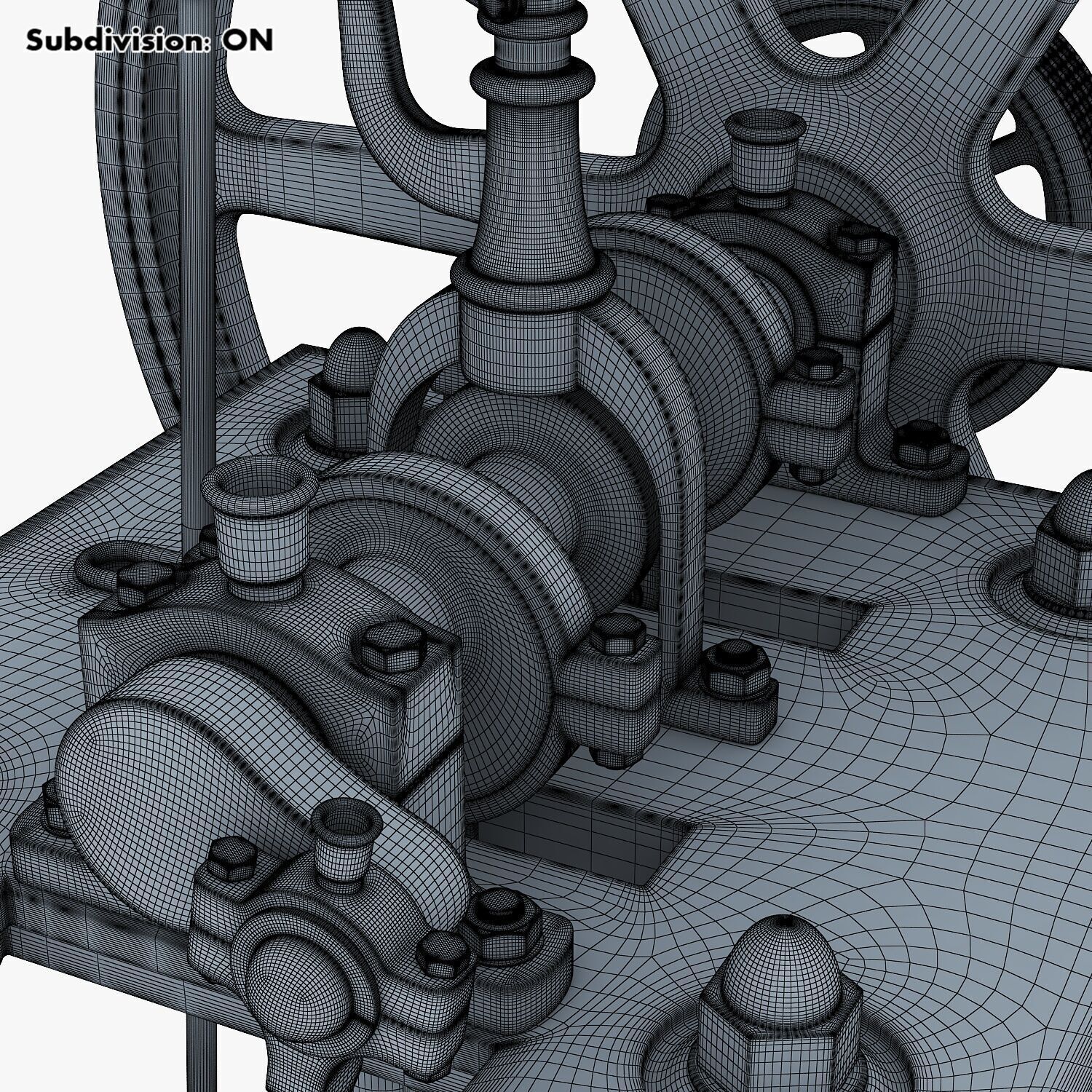 Classic Beam Steam Engine with Flywheel M1 3D model_44