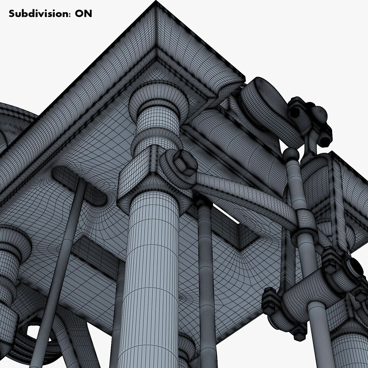 Classic Beam Steam Engine with Flywheel M1 3D model_46