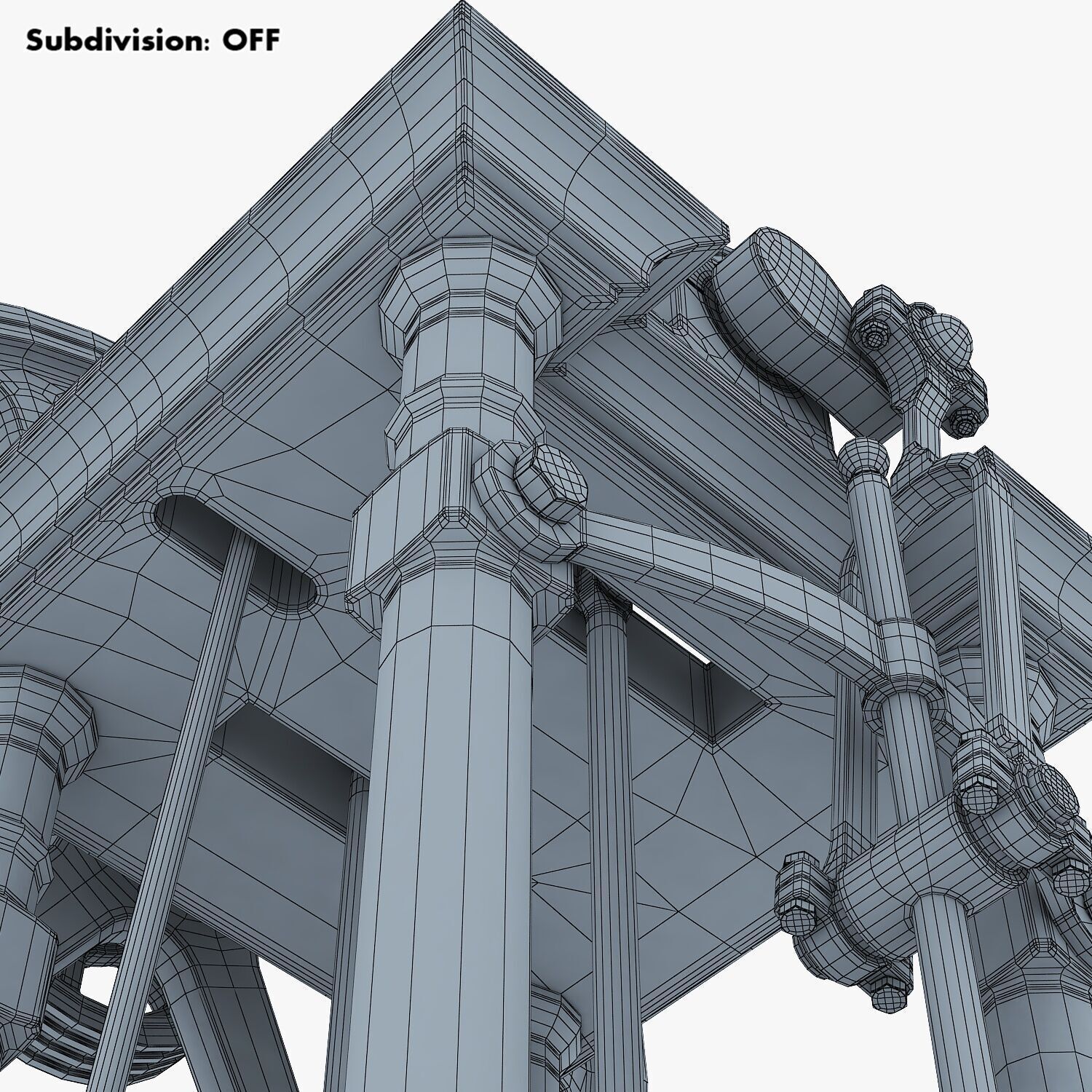 Classic Beam Steam Engine with Flywheel M1 3D model_47