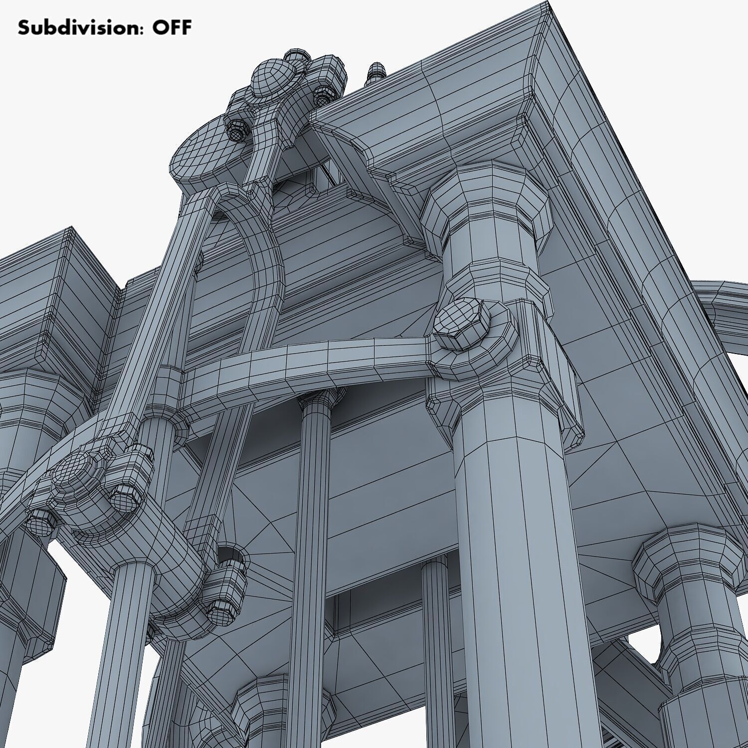 Classic Beam Steam Engine with Flywheel M1 3D model_49