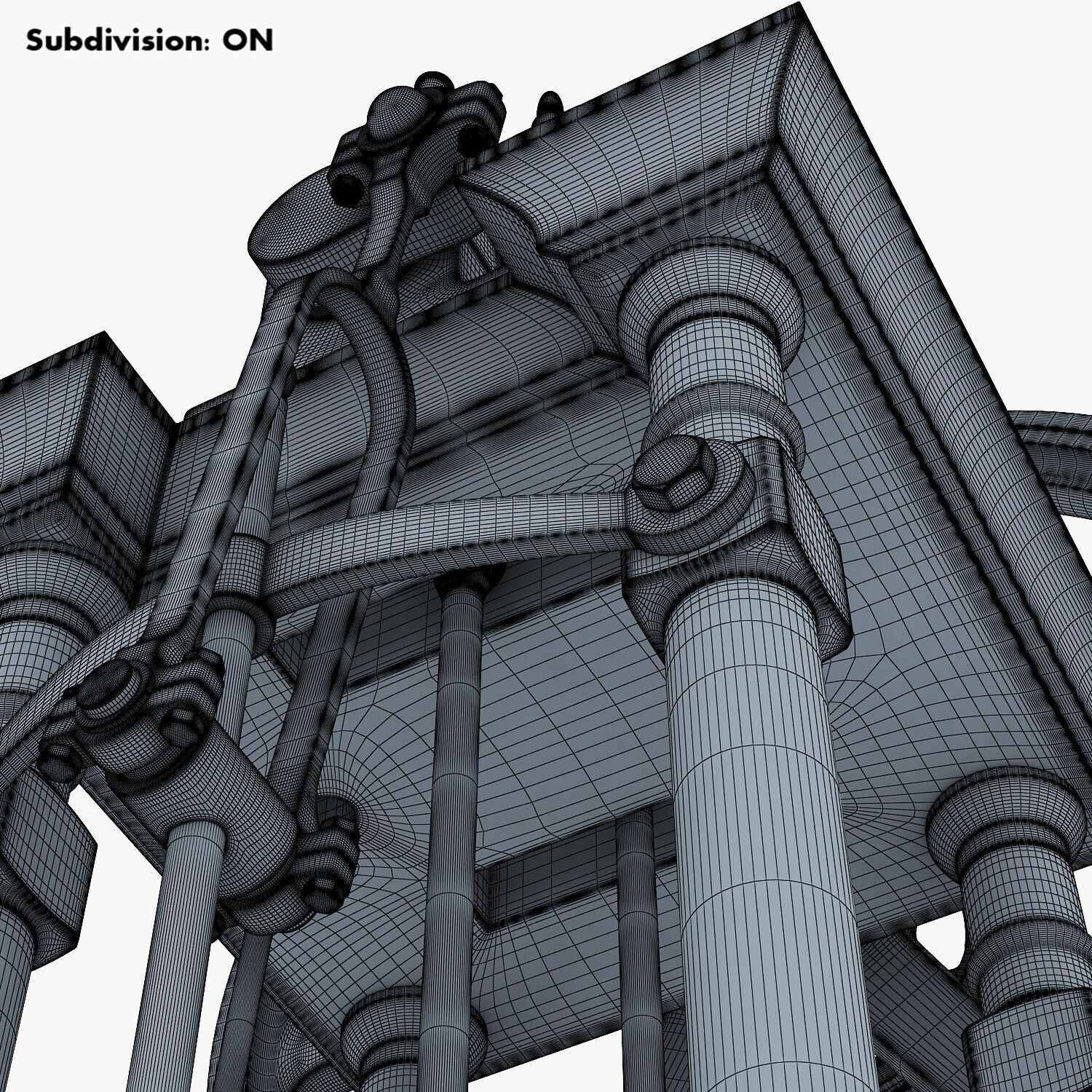 Classic Beam Steam Engine with Flywheel M1 3D model_48