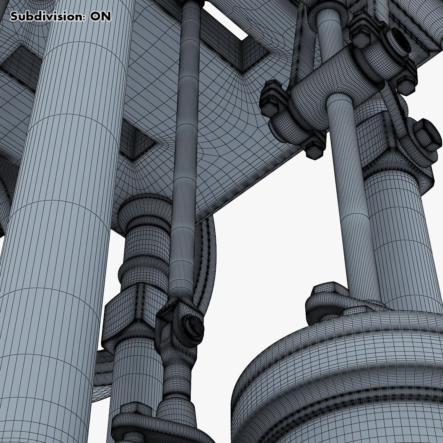 Classic Beam Steam Engine with Flywheel M1 3D model_50