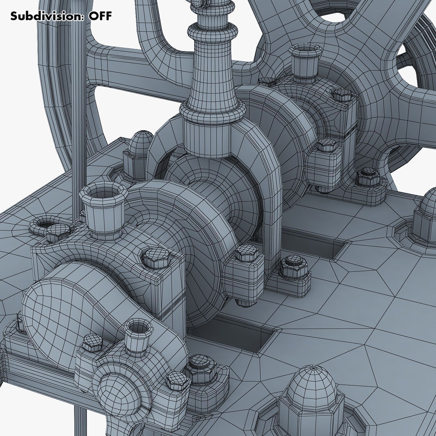 Classic Beam Steam Engine with Flywheel M1 3D model_45