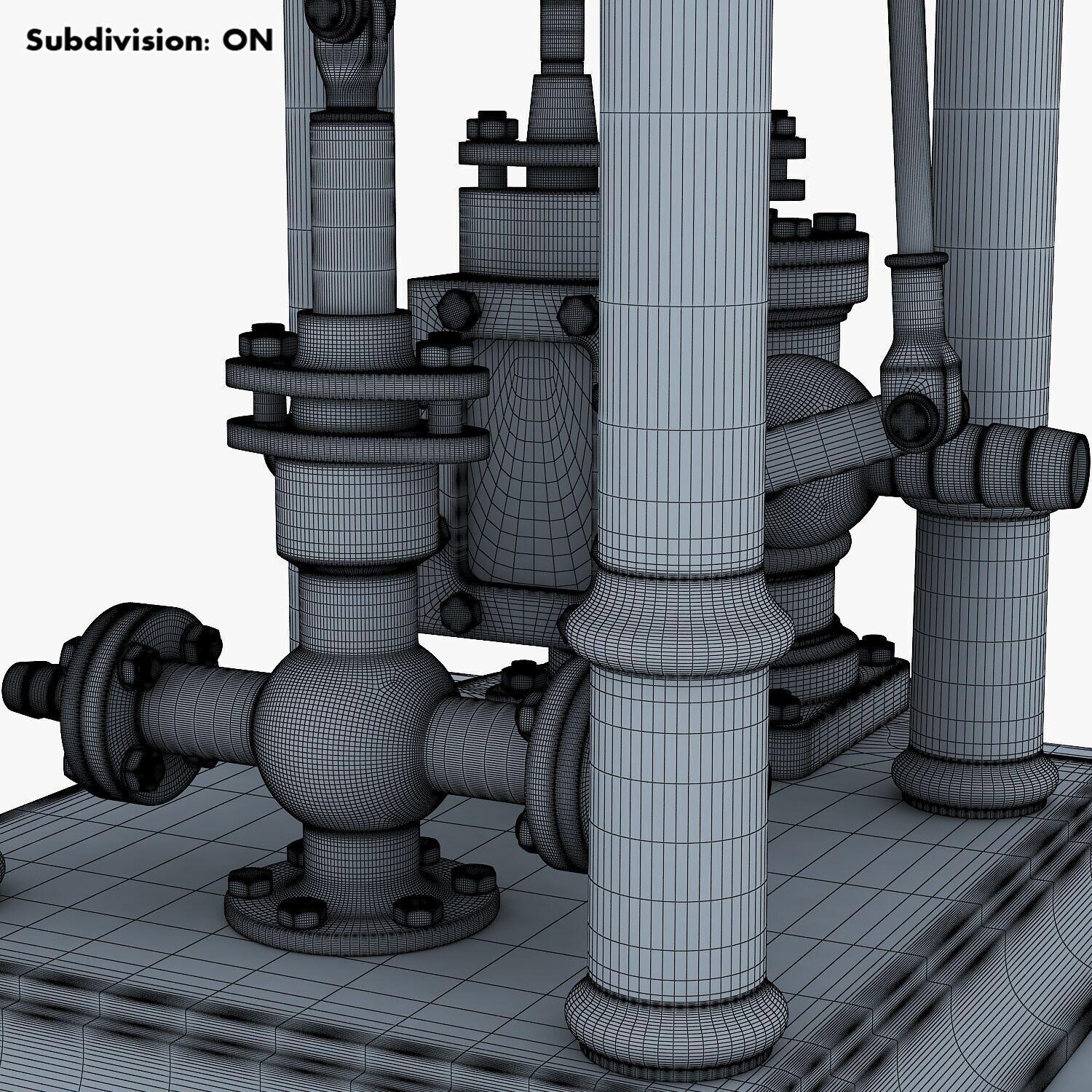 Classic Beam Steam Engine with Flywheel M1 3D model_54