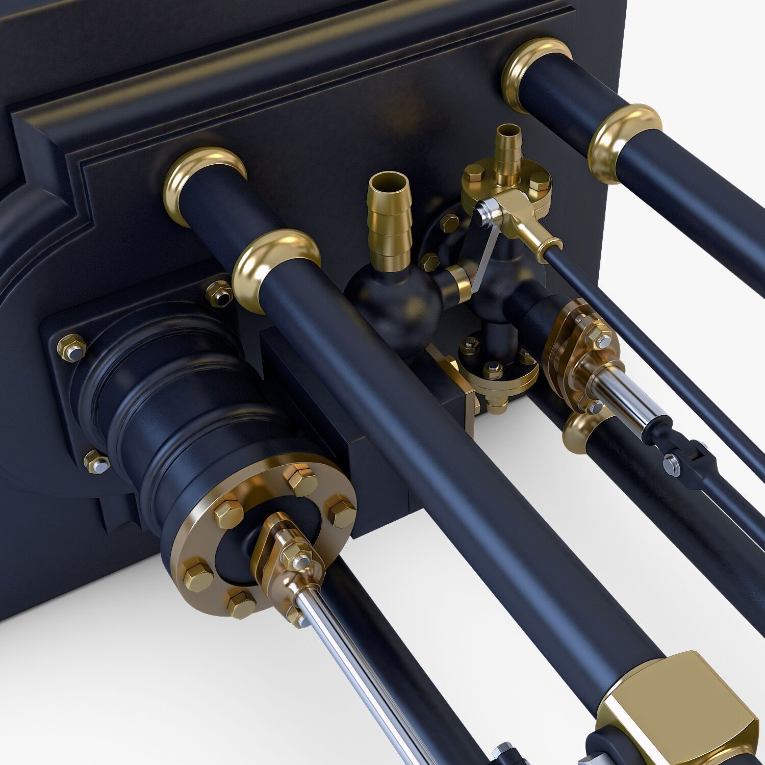 Classic Beam Steam Engine with Flywheel M1 3D model_26