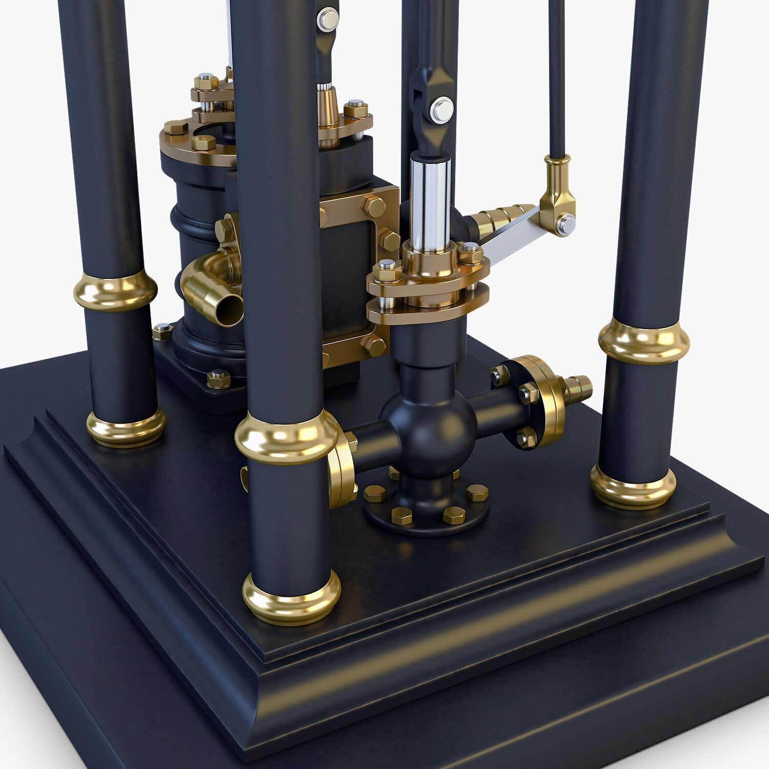 Classic Beam Steam Engine with Flywheel M1 3D model_21