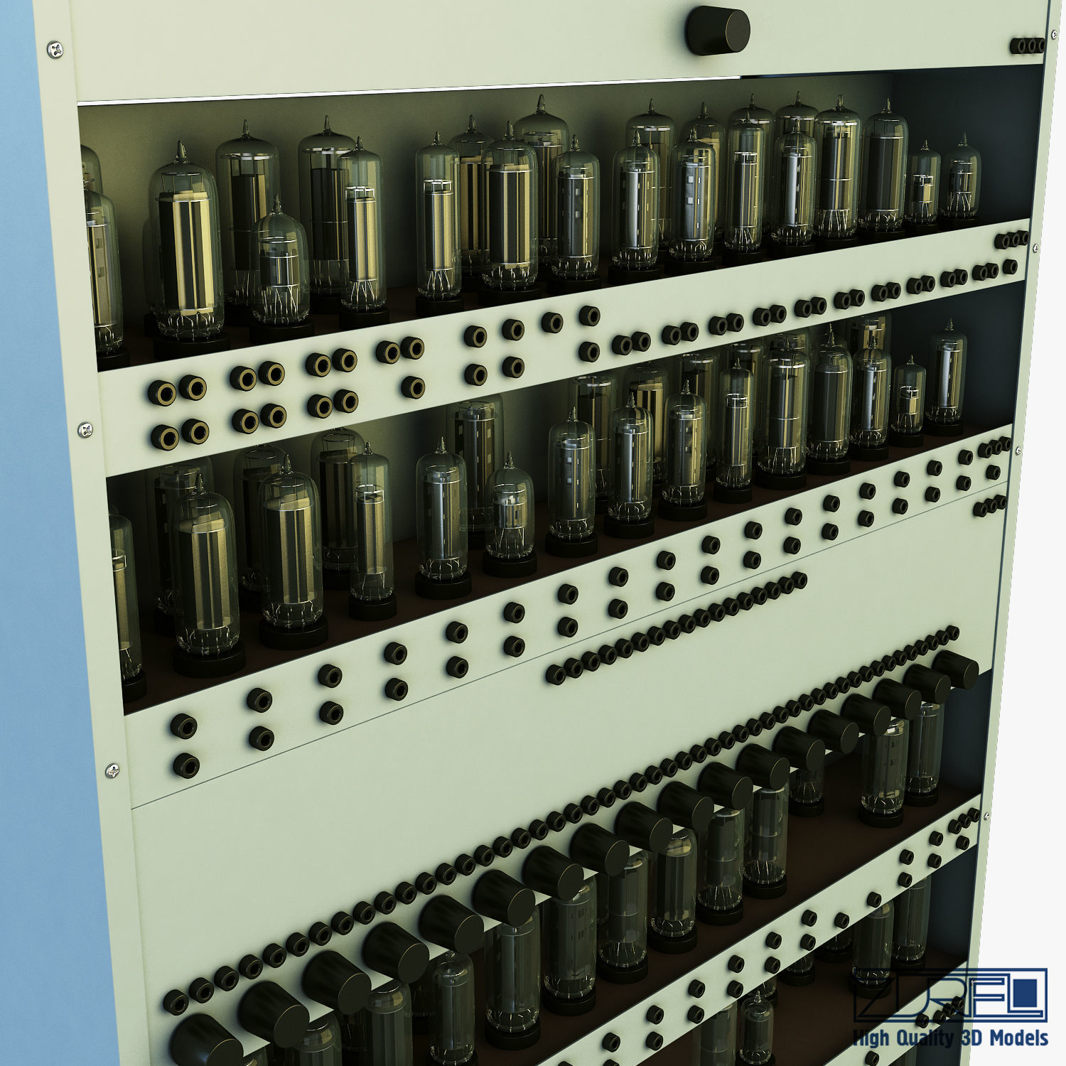 Vacuum Tube Computer v 1 3D model CGTrader