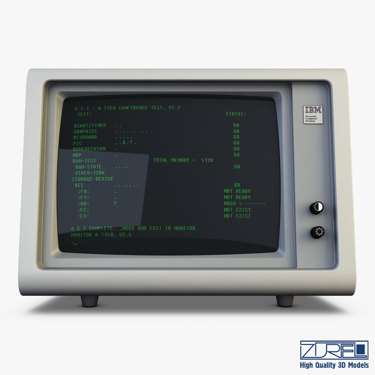 IBM 5150 Monitor 3D model_5