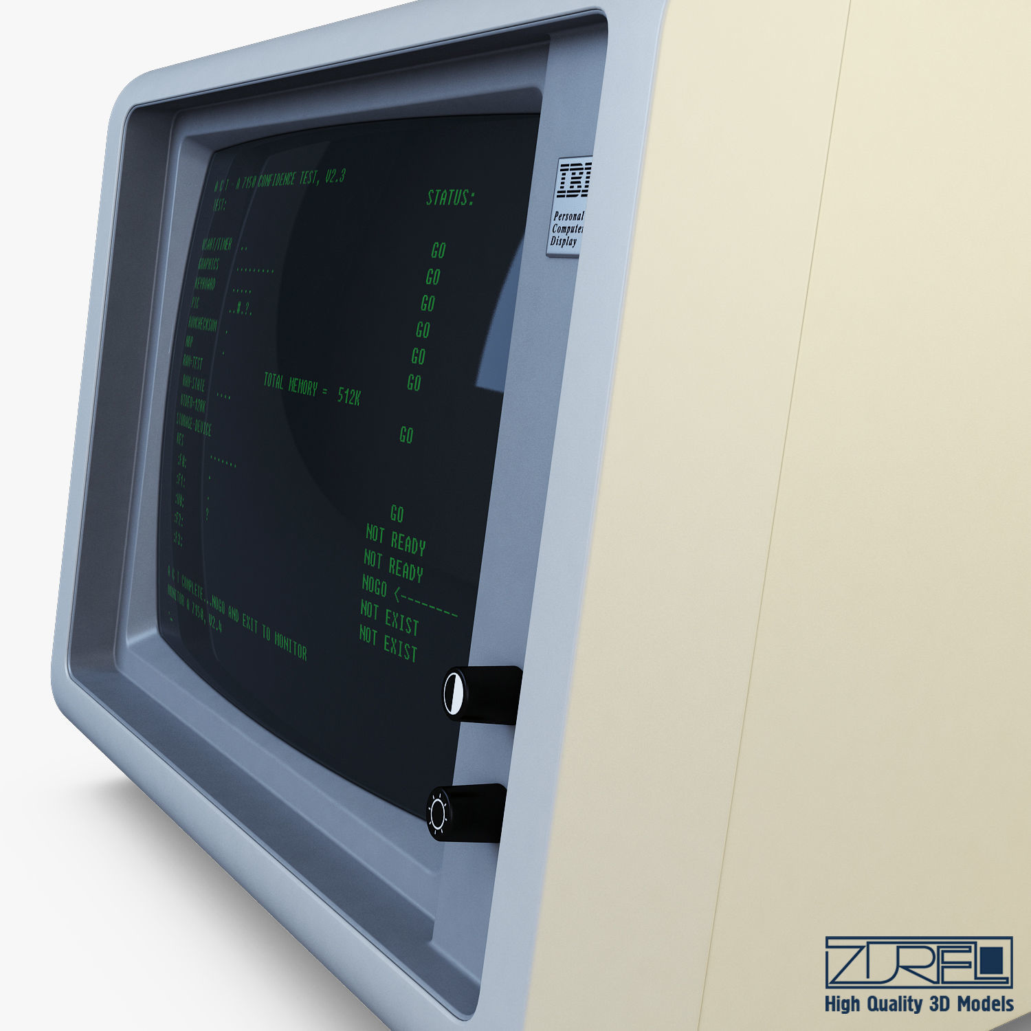 IBM 5150 Monitor 3D model_13