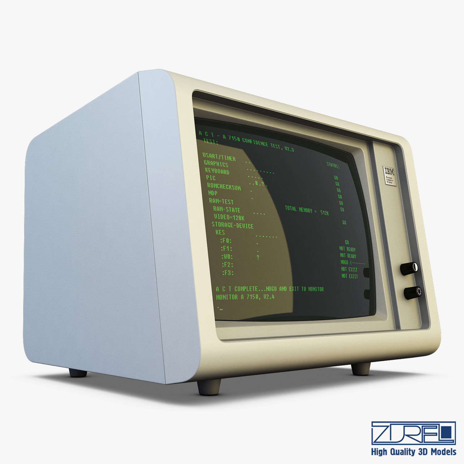 IBM 5150 Monitor 3D model_10