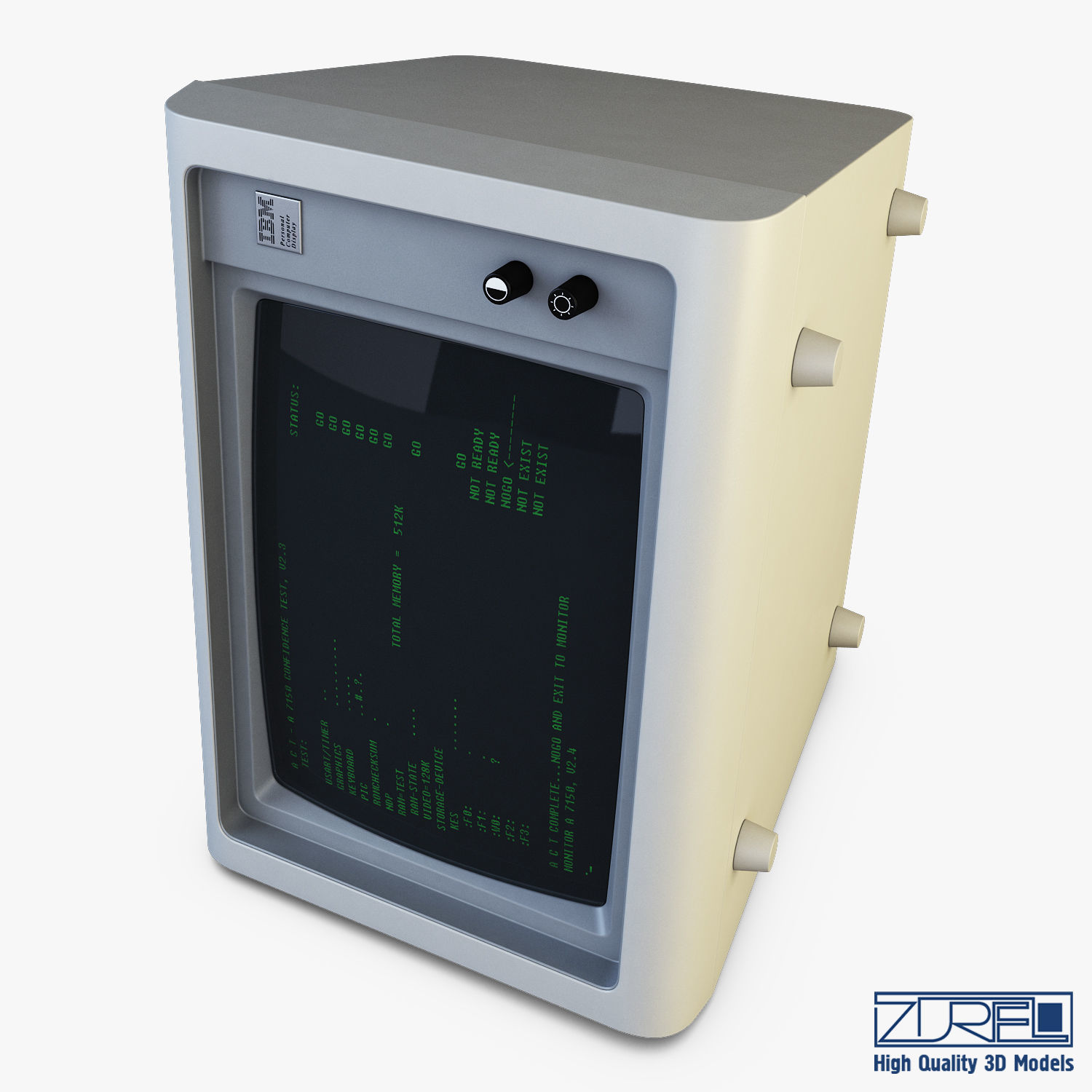 IBM 5150 Monitor 3D model_11
