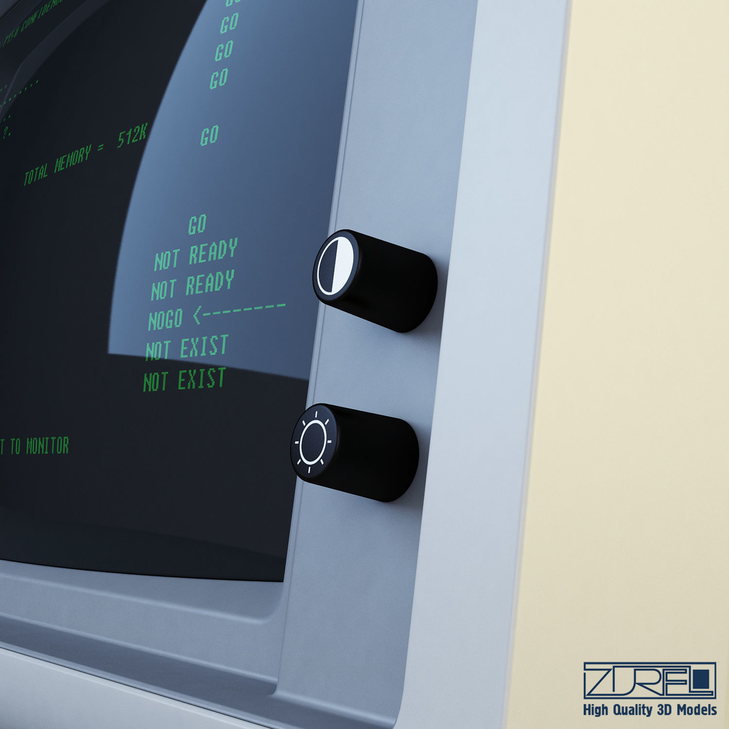 IBM 5150 Monitor 3D model_14