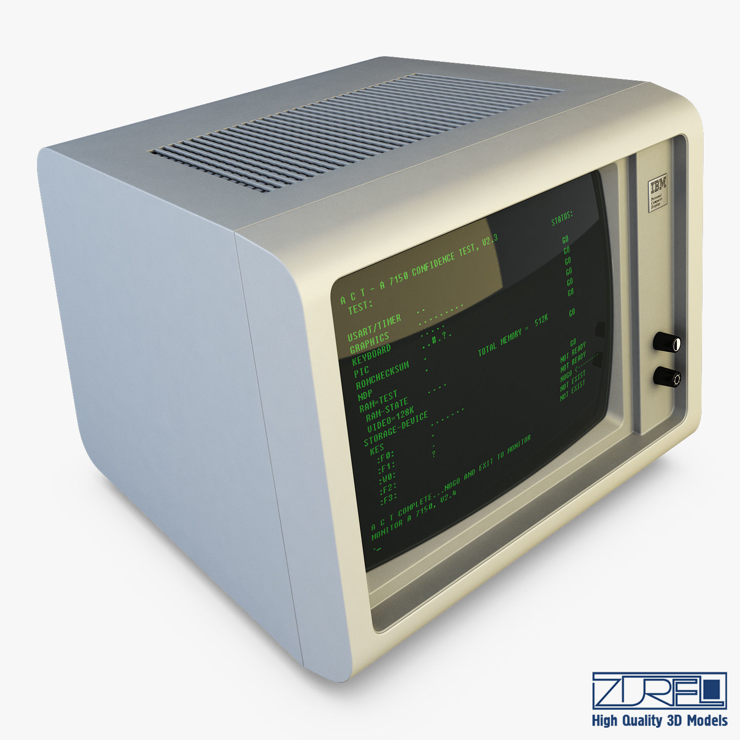 IBM 5150 Monitor 3D model_2