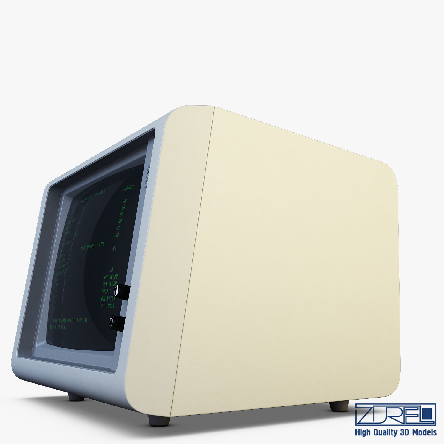 IBM 5150 Monitor 3D model_4