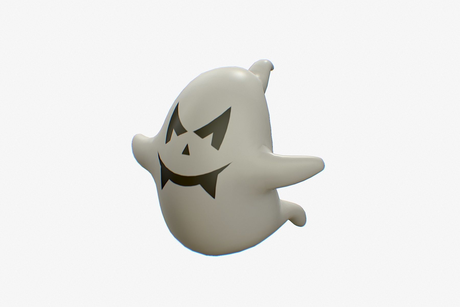 Cartoon ghost V2 Low-poly 3D model_9