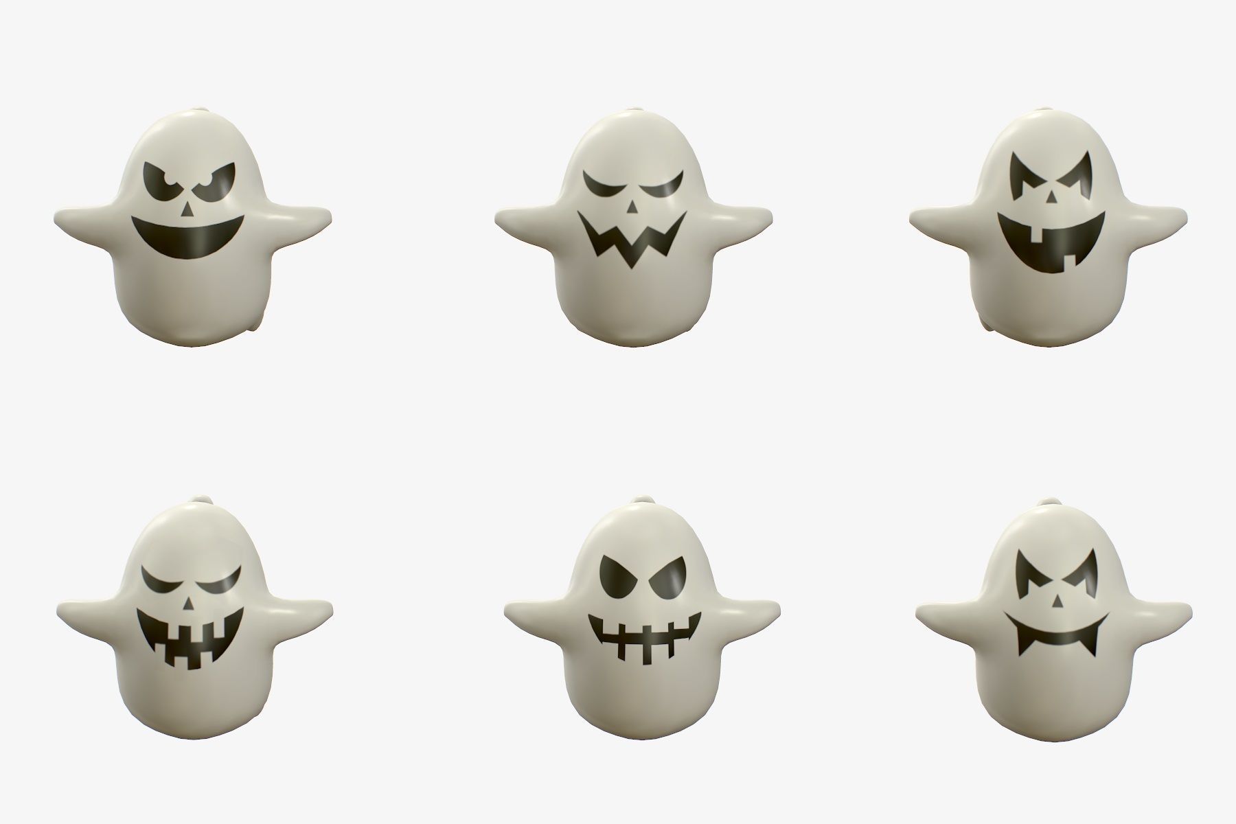 Cartoon ghost V2 Low-poly 3D model_2