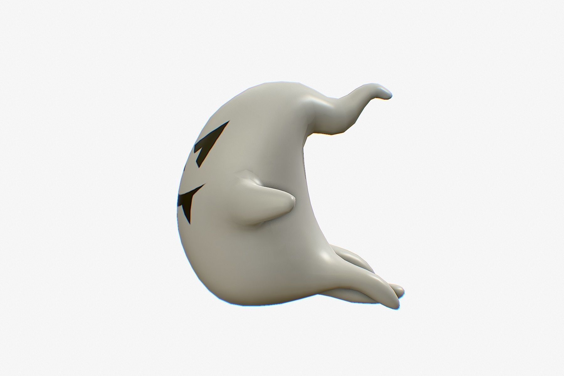 Cartoon ghost V2 Low-poly 3D model_8