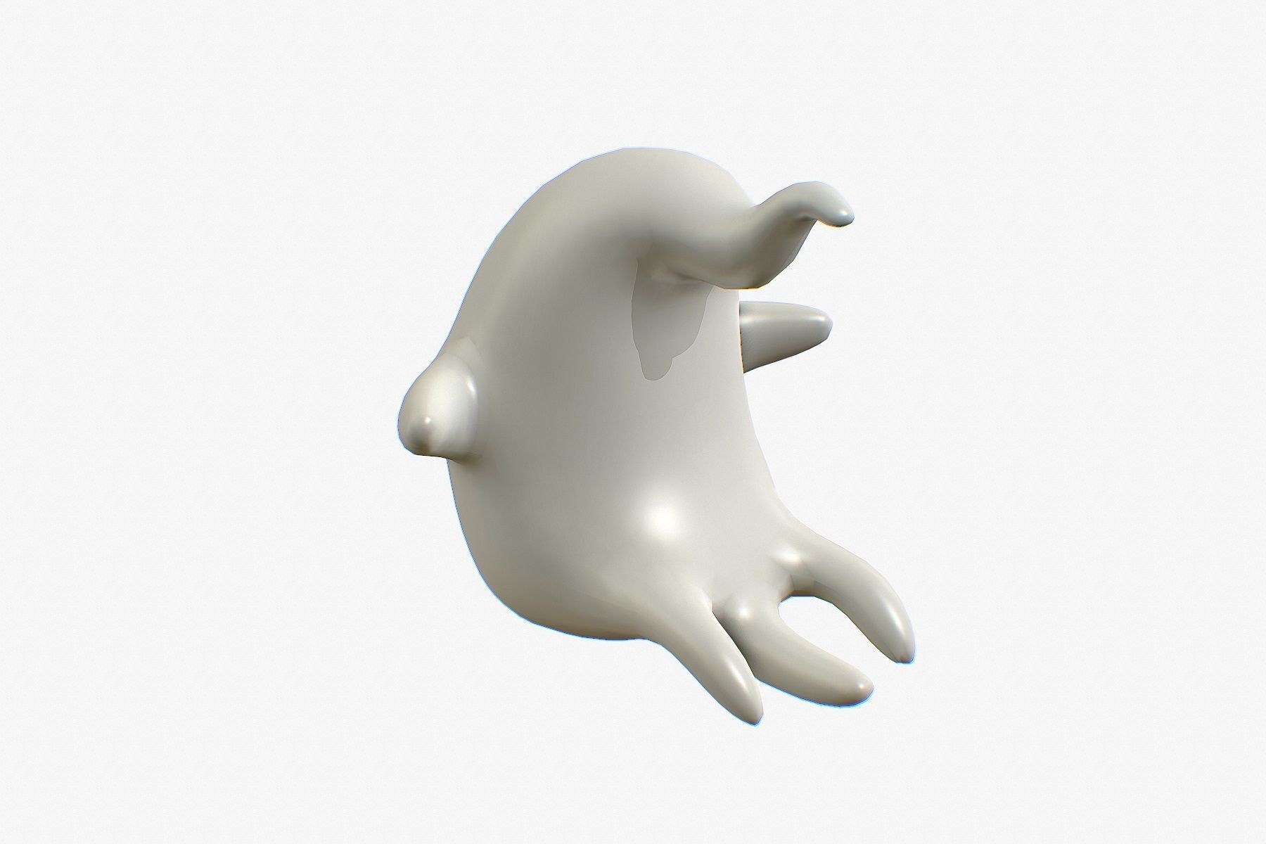 Cartoon ghost V2 Low-poly 3D model_7