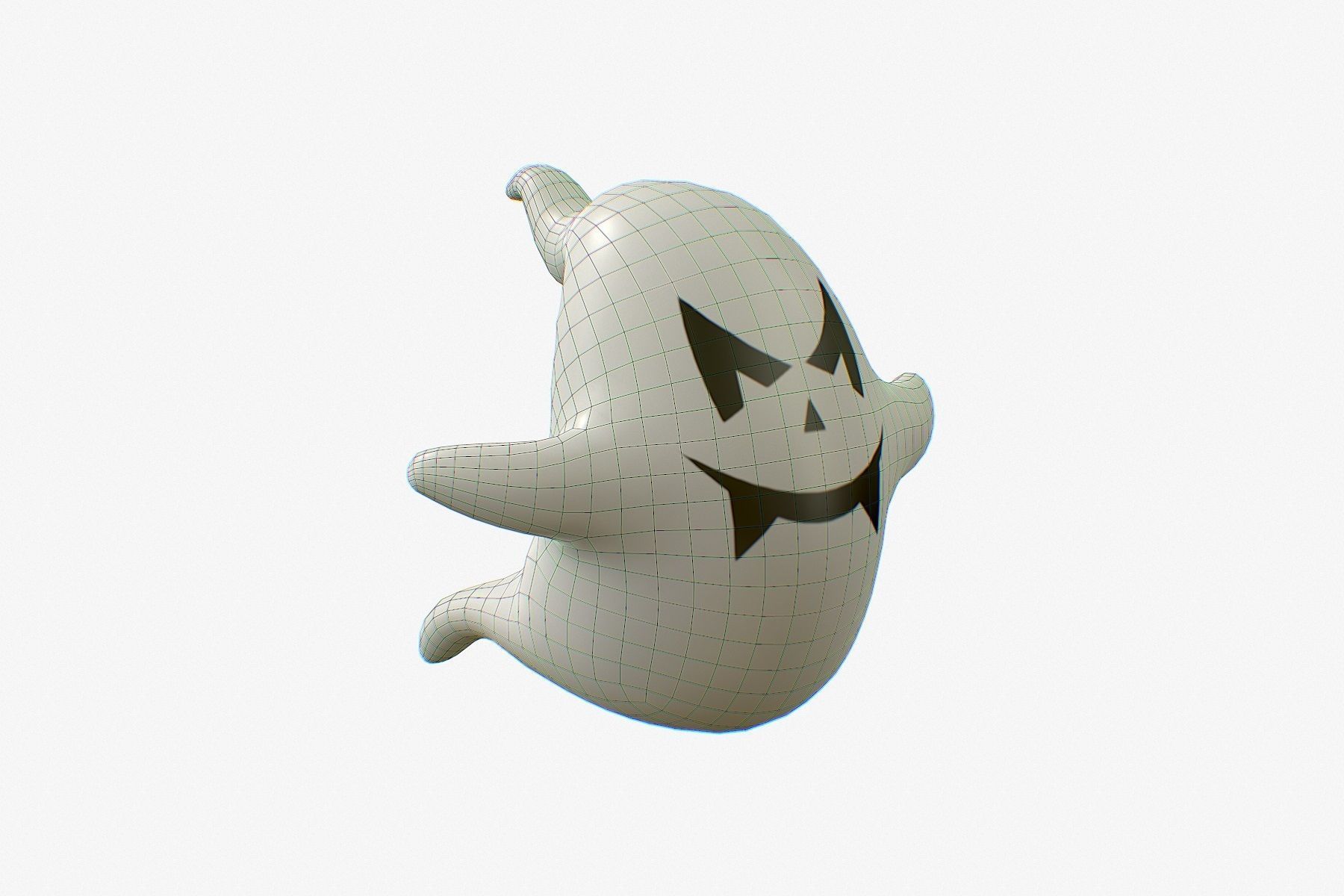 Cartoon ghost V2 Low-poly 3D model_10