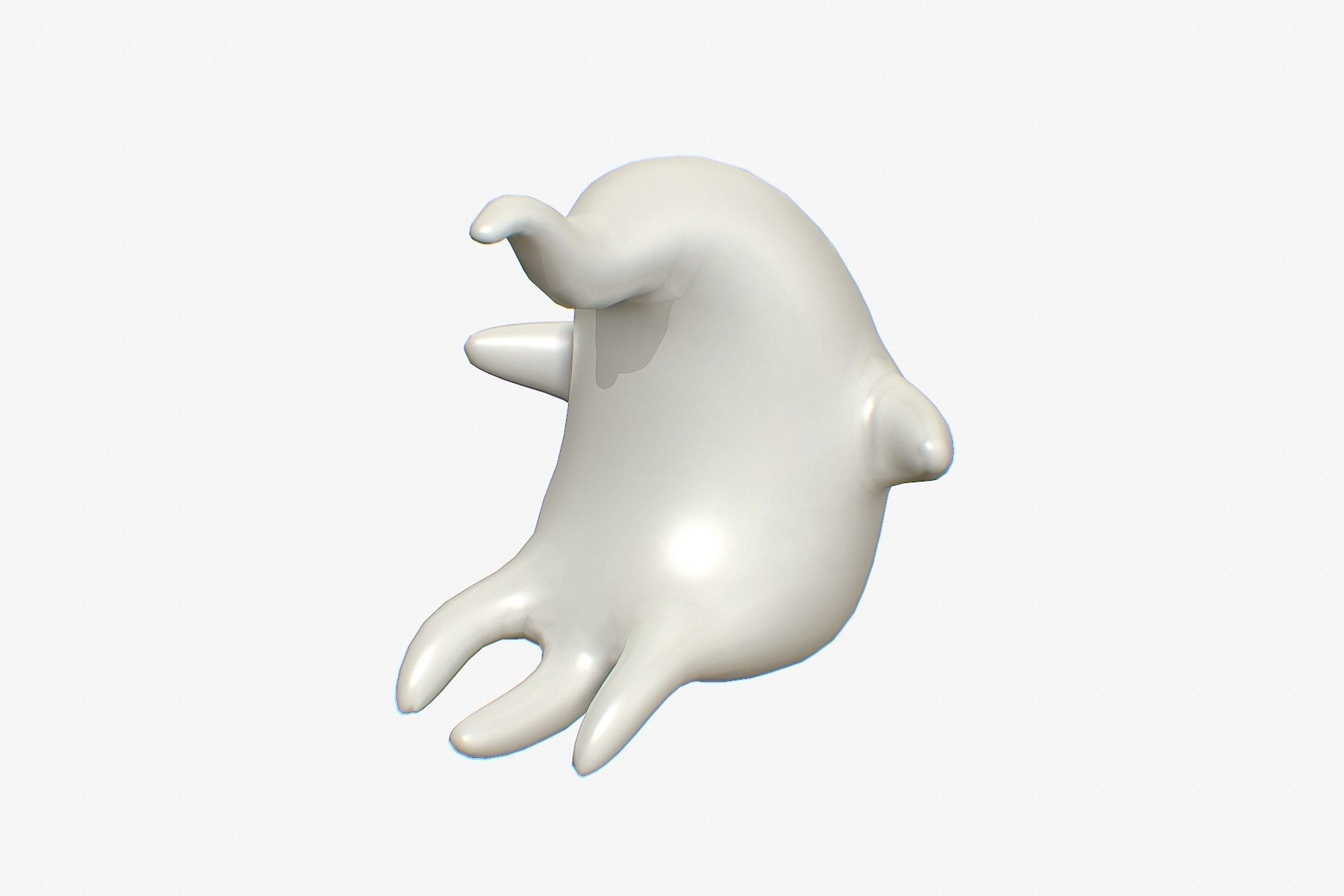 Cartoon ghost V2 Low-poly 3D model_5