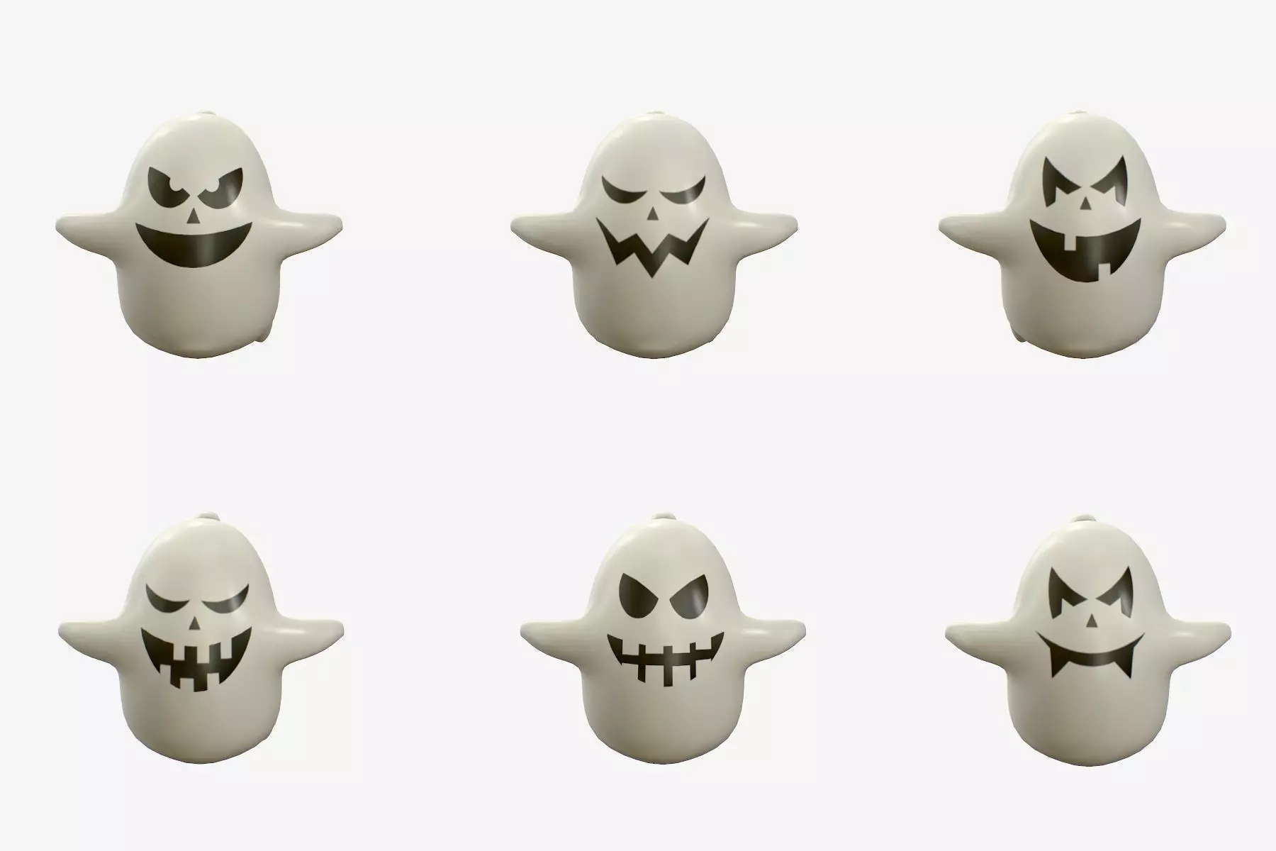 Cartoon ghost V2 Low-poly 3D model_0