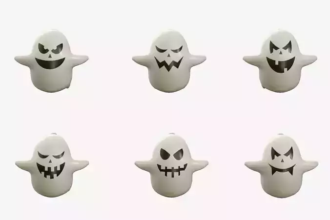 Cartoon ghost V2 Low-poly 3D model