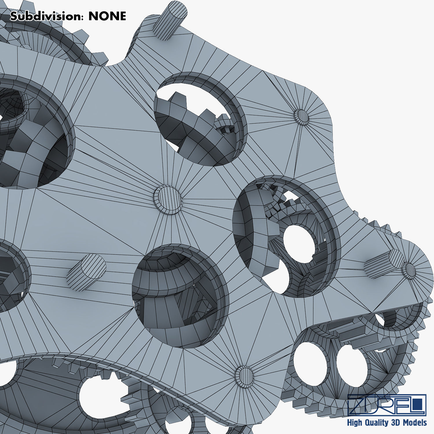 Gear Mechanism Low Poly v 8 Low-poly 3D model_49
