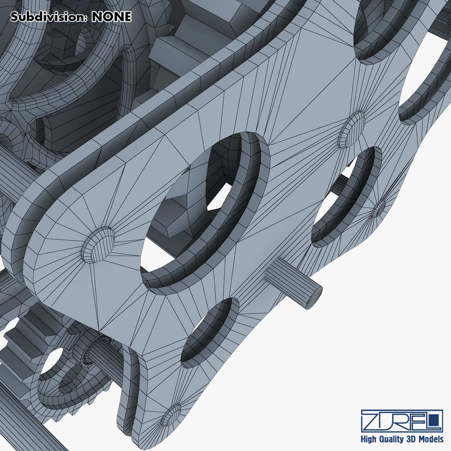 Gear Mechanism Low Poly v 8 Low-poly 3D model_53