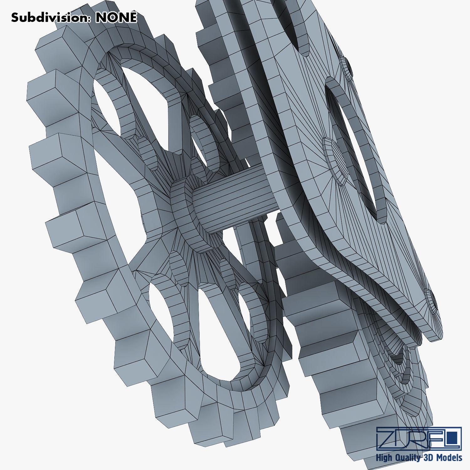 Gear Mechanism Low Poly v 6 Low-poly 3D model_51