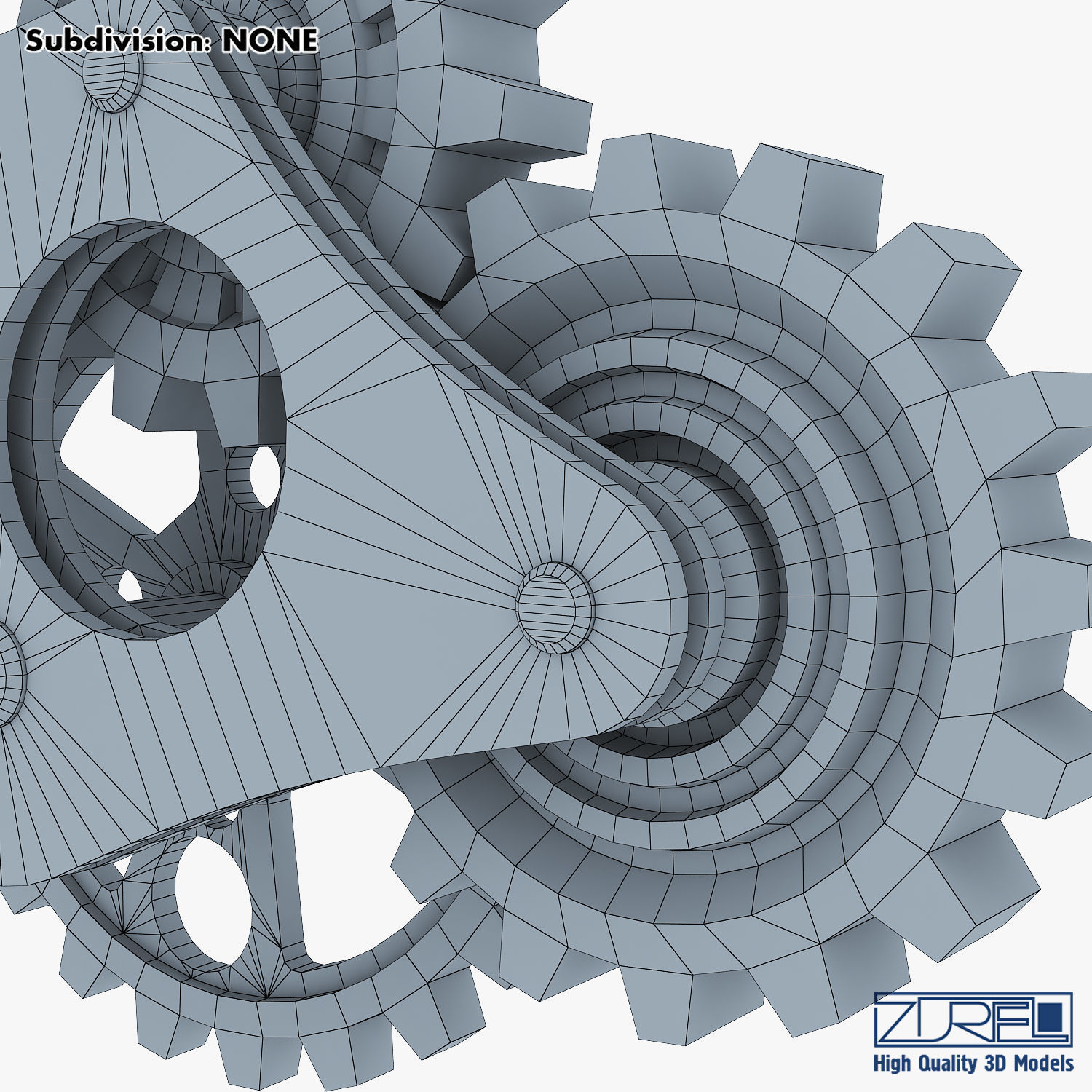 Gear Mechanism Low Poly v 6 Low-poly 3D model_45