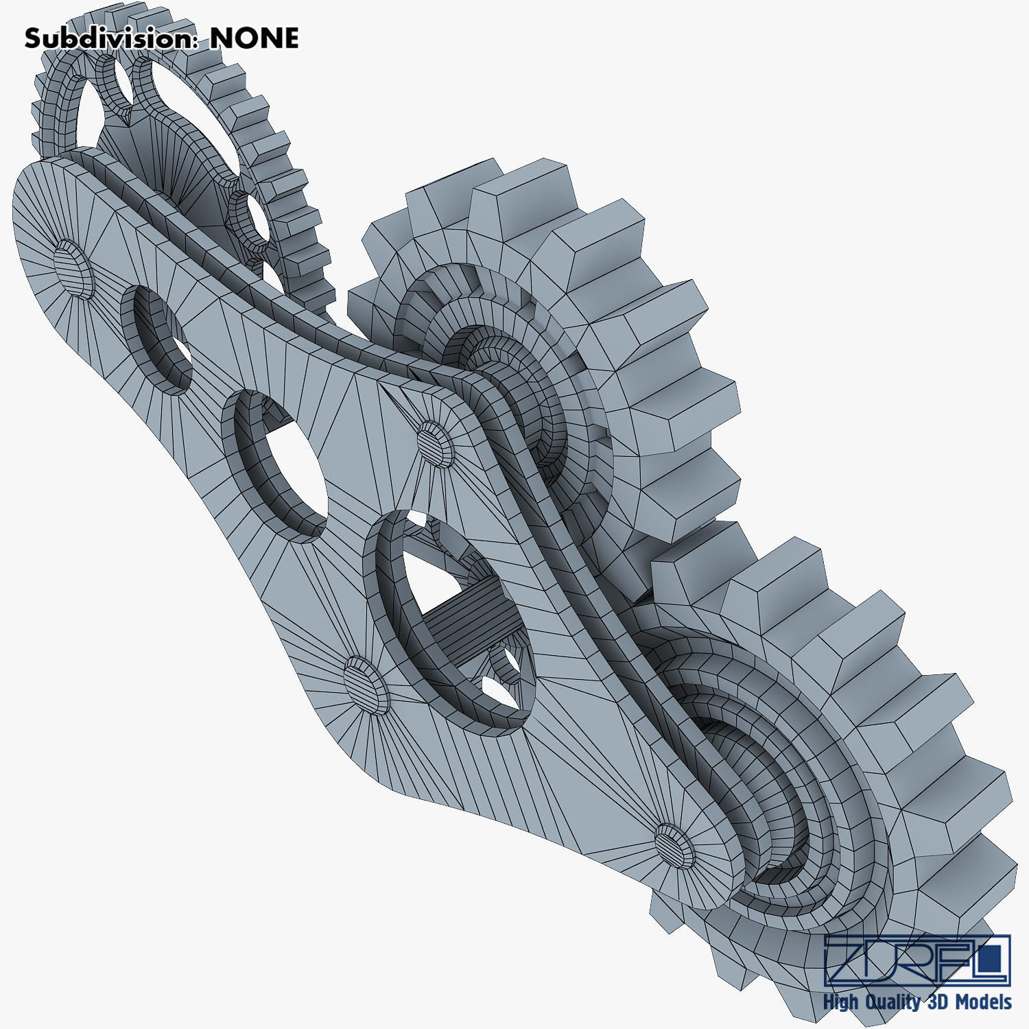 Gear Mechanism Low Poly v 6 Low-poly 3D model_30