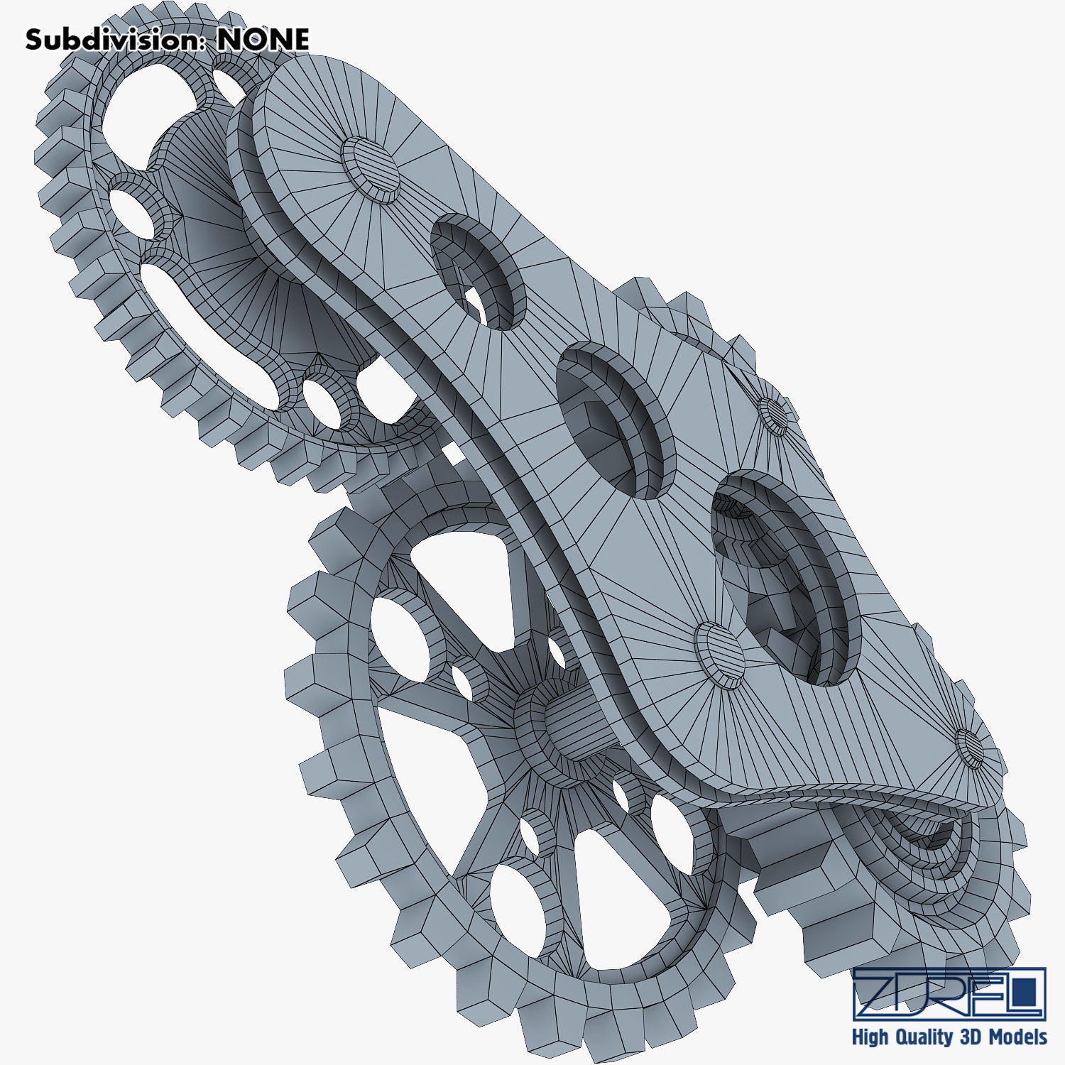 Gear Mechanism Low Poly v 6 Low-poly 3D model_32