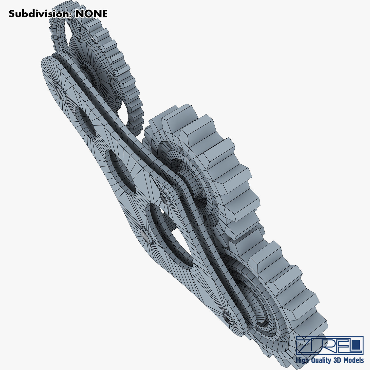 Gear Mechanism Low Poly v 6 Low-poly 3D model_38