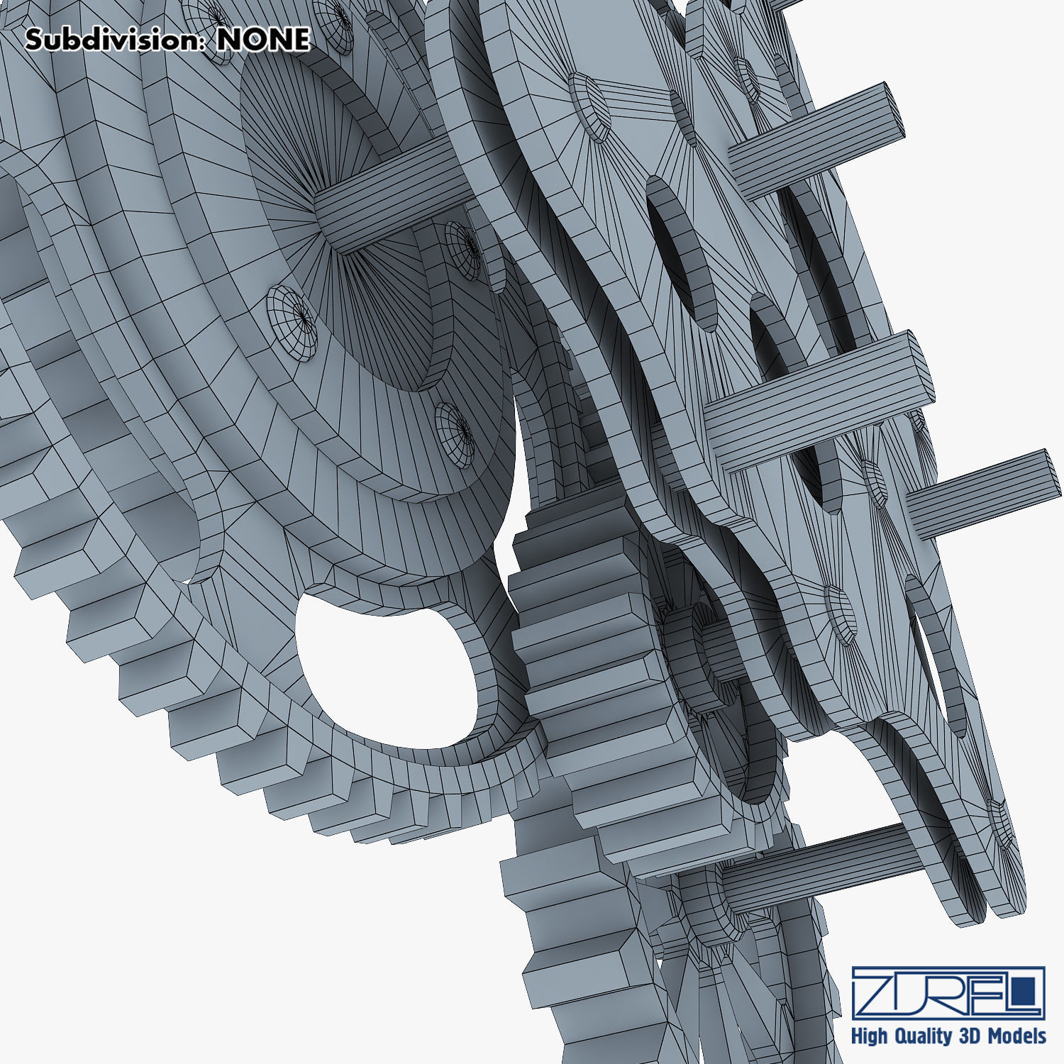 Gear Mechanism Low Poly v 5 Low-poly 3D model_50