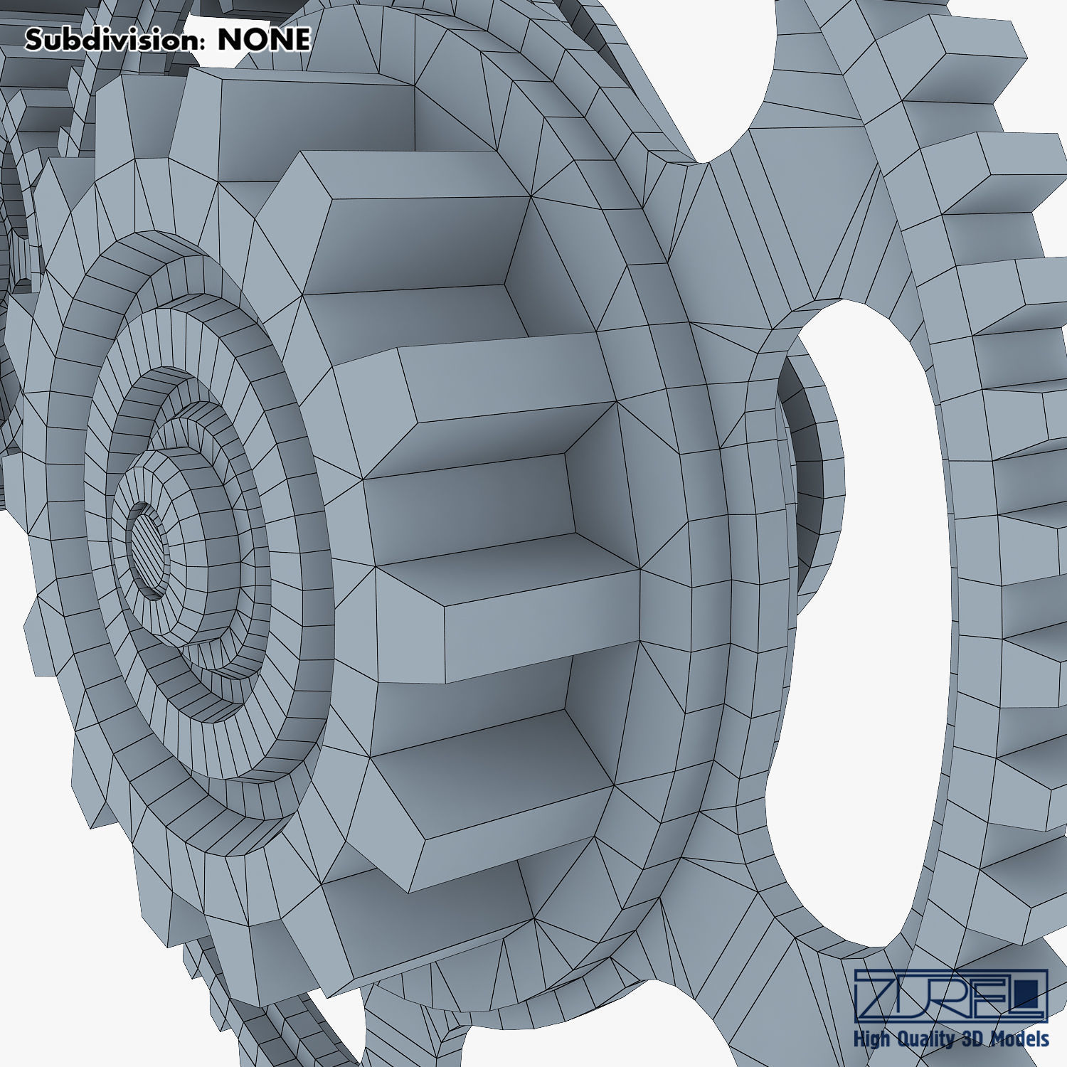Gear Mechanism Low Poly v 5 Low-poly 3D model_40