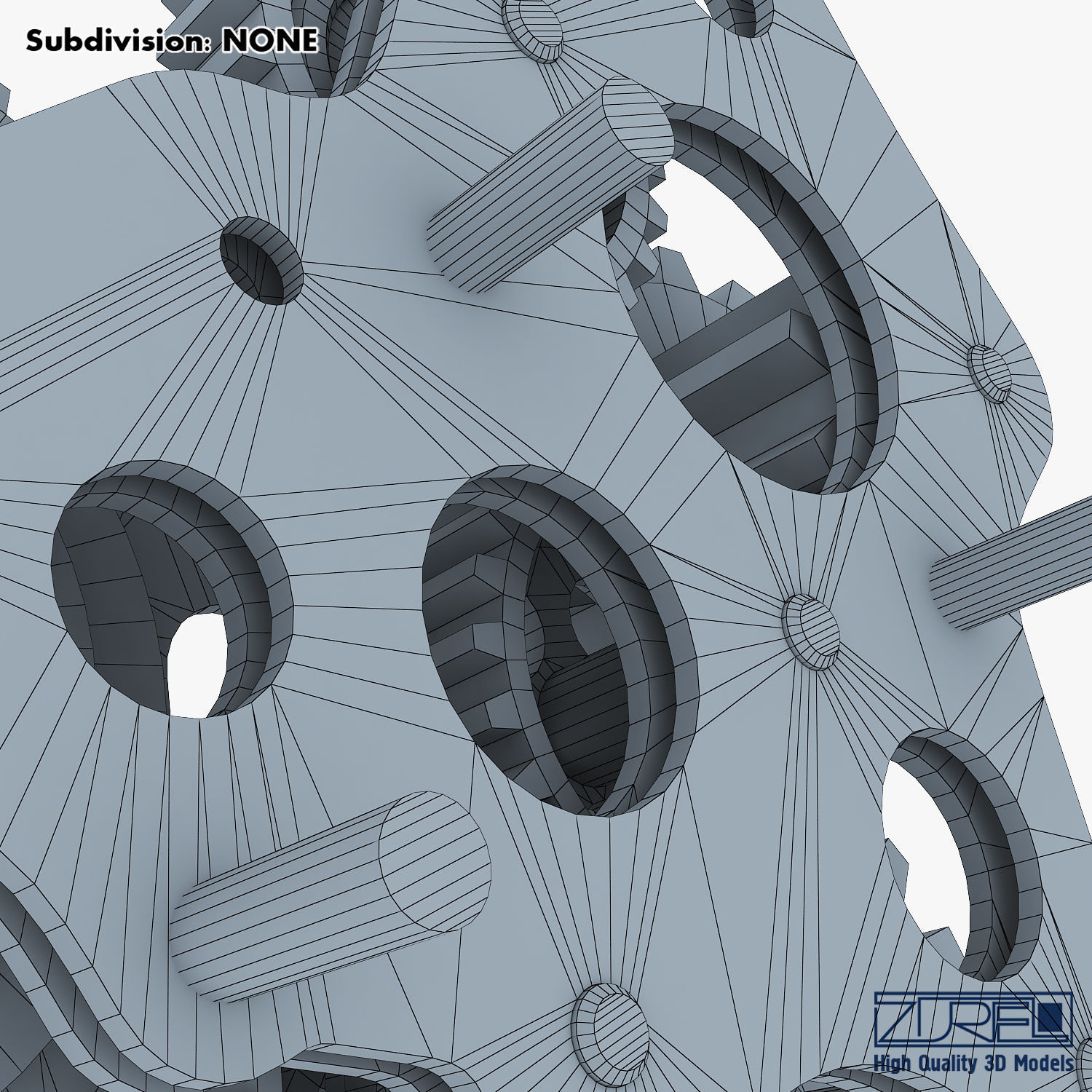 Gear Mechanism Low Poly v 5 Low-poly 3D model_49