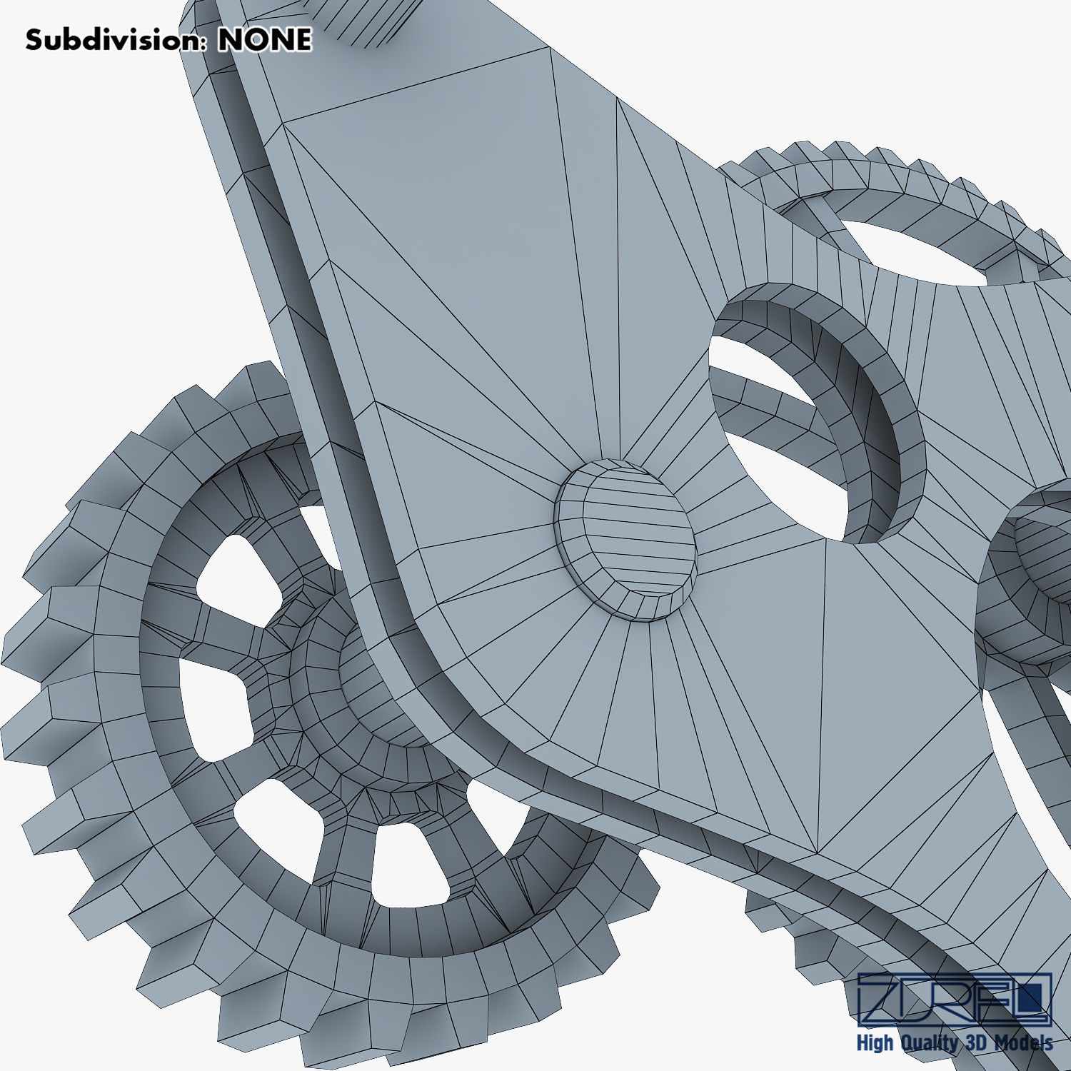 Gear Mechanism Low Poly v 4 Low-poly 3D model_48