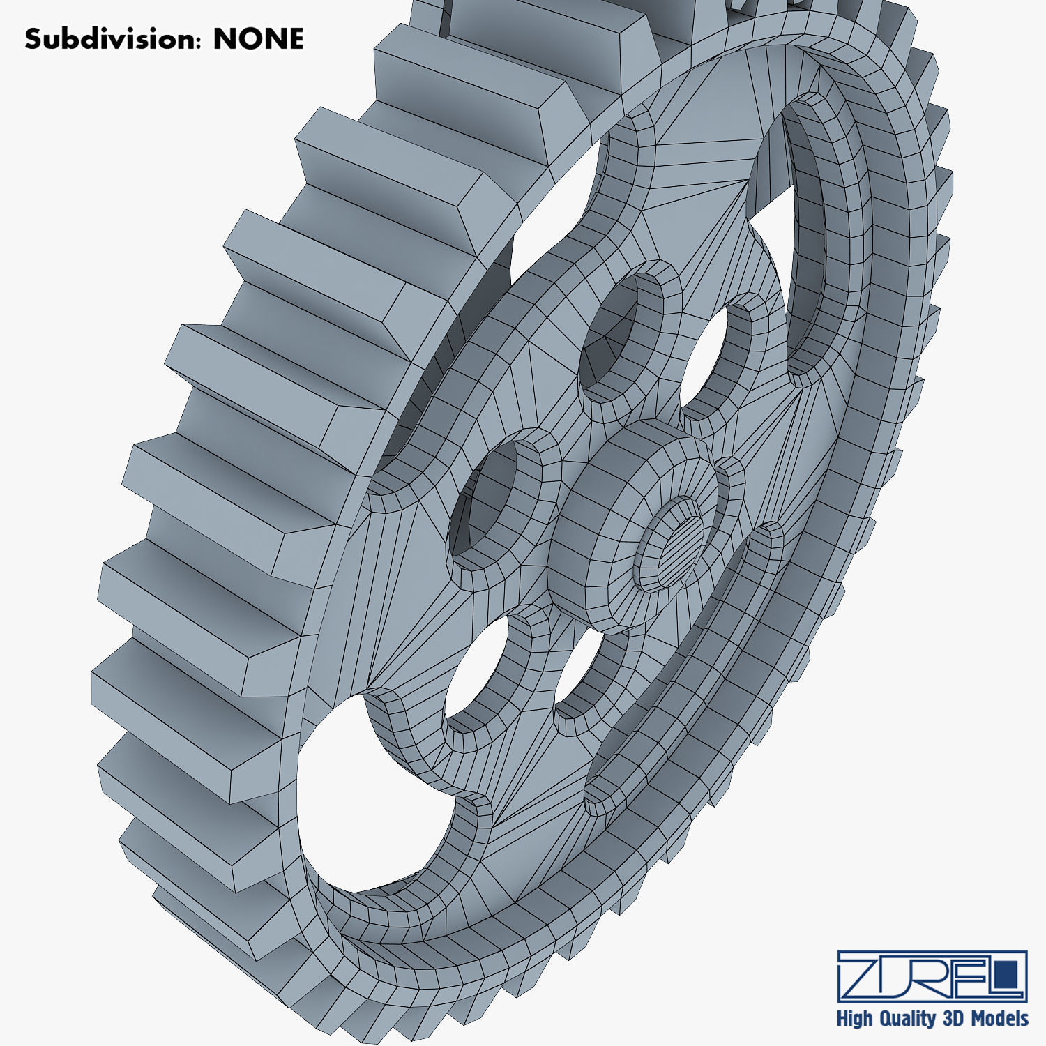 Gear Mechanism Low Poly v 4 Low-poly 3D model_42
