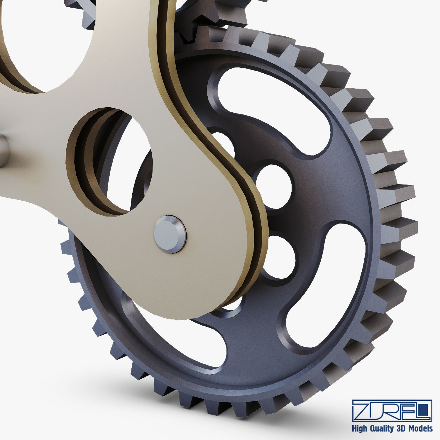 Gear Mechanism Low Poly v 4 Low-poly 3D model_25