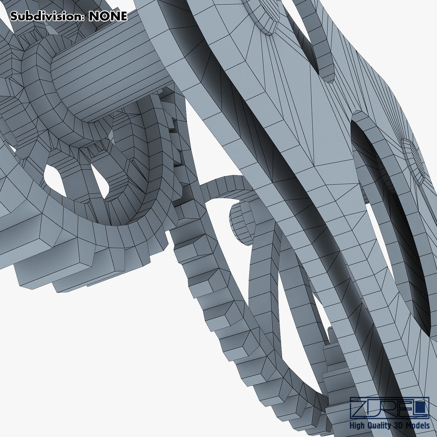 Gear Mechanism Low Poly v 4 Low-poly 3D model_50