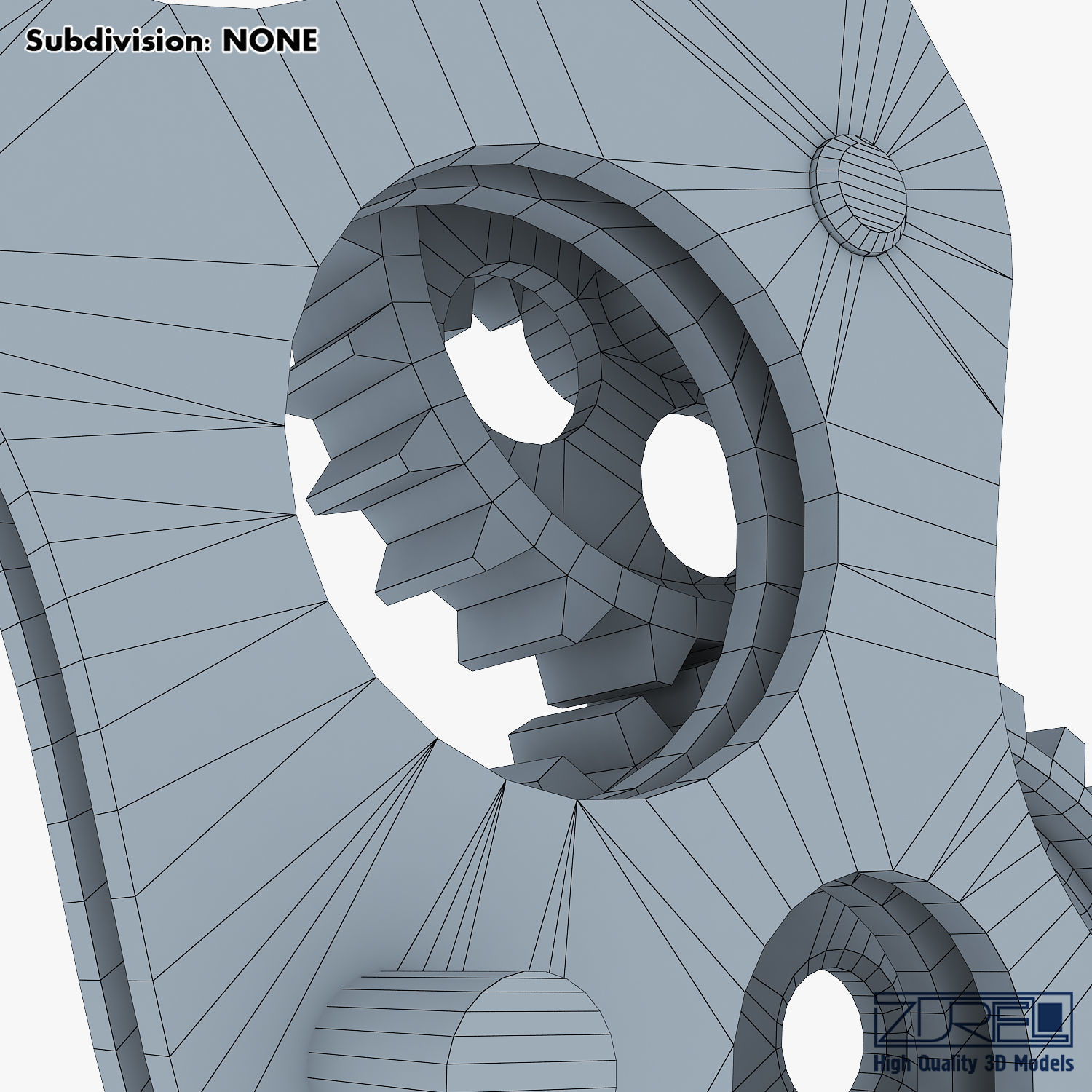 Gear Mechanism Low Poly v 4 Low-poly 3D model_46