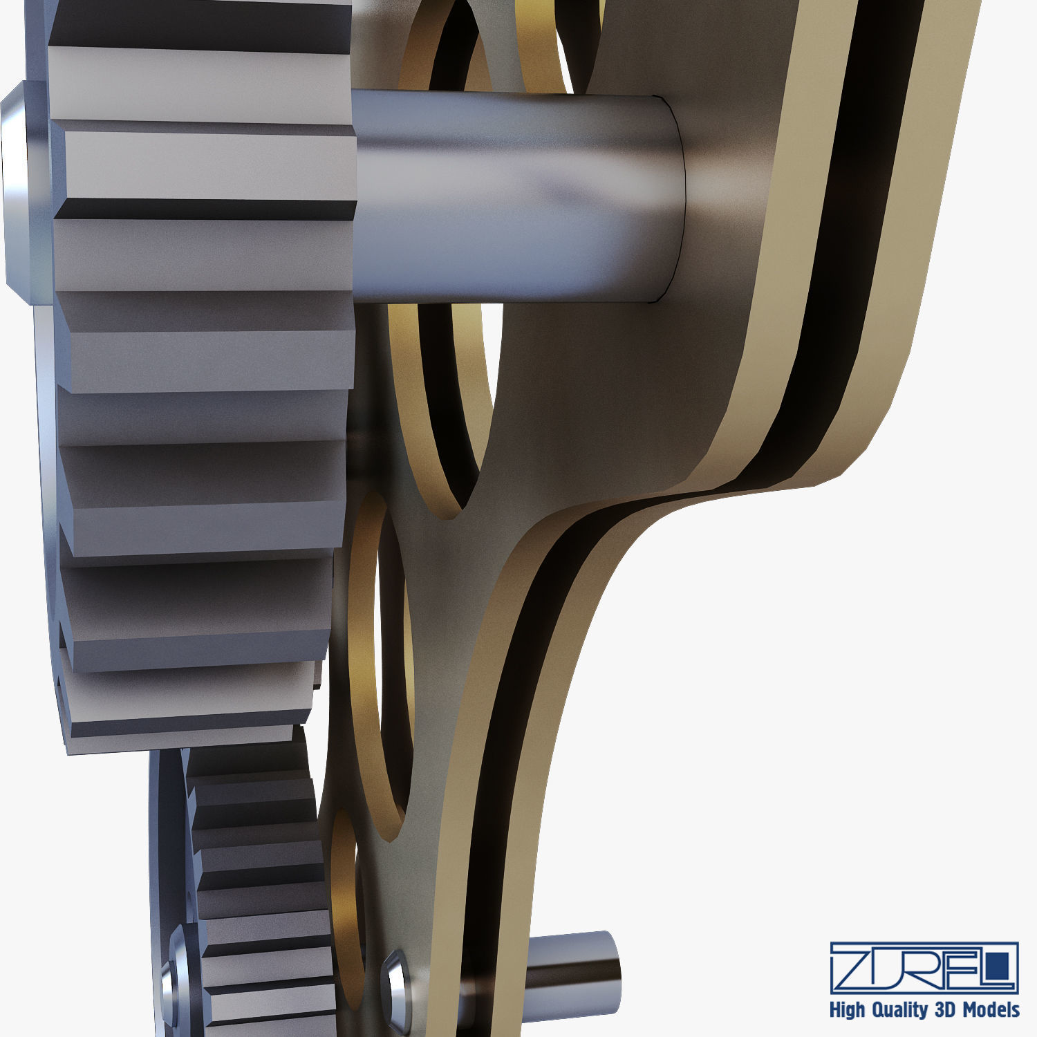 Gear Mechanism Low Poly v 4 Low-poly 3D model_21