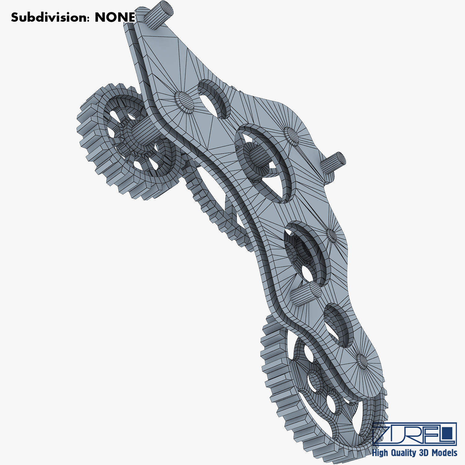 Gear Mechanism Low Poly v 4 Low-poly 3D model_32
