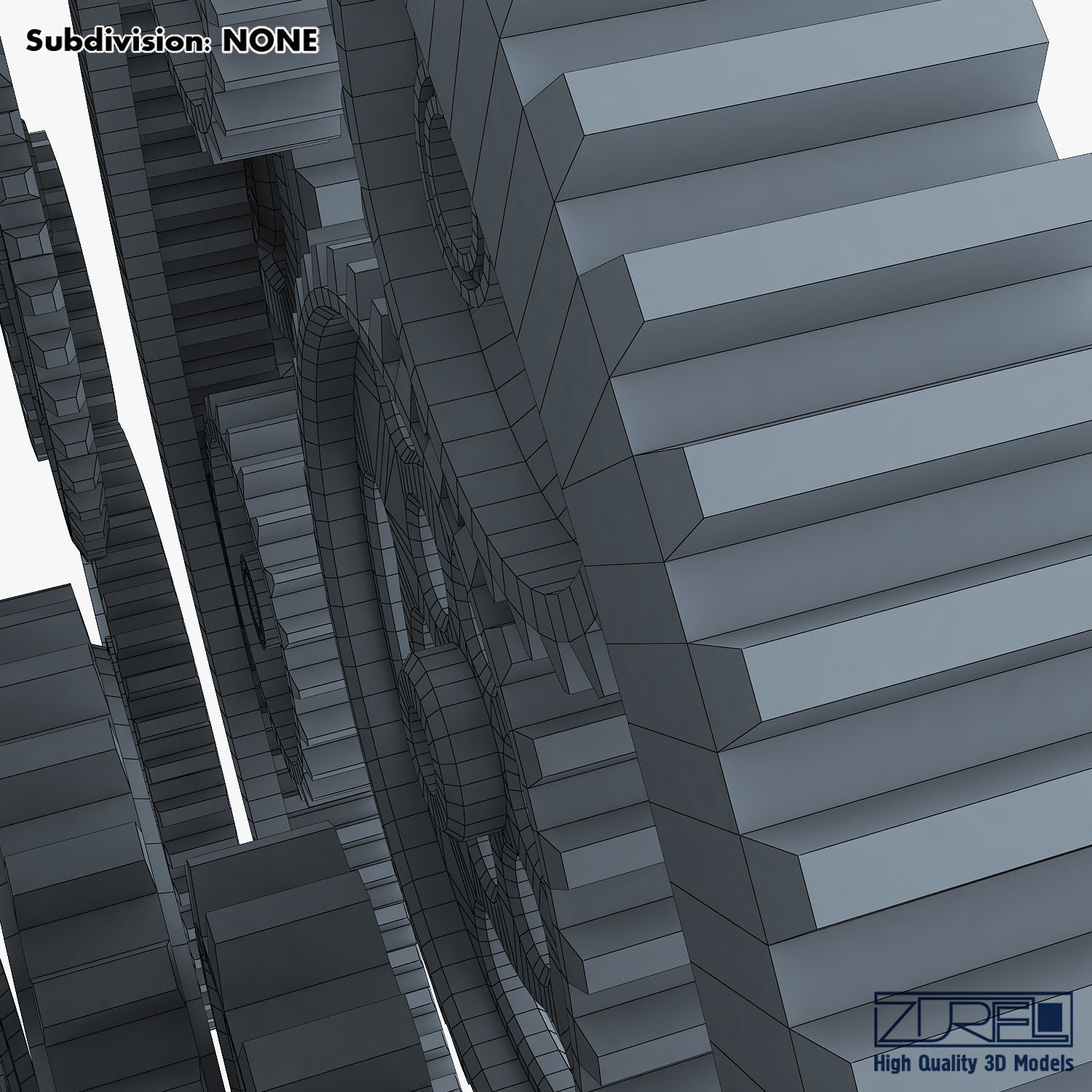 Gear Mechanism Low Poly v 2 Low-poly 3D model_46