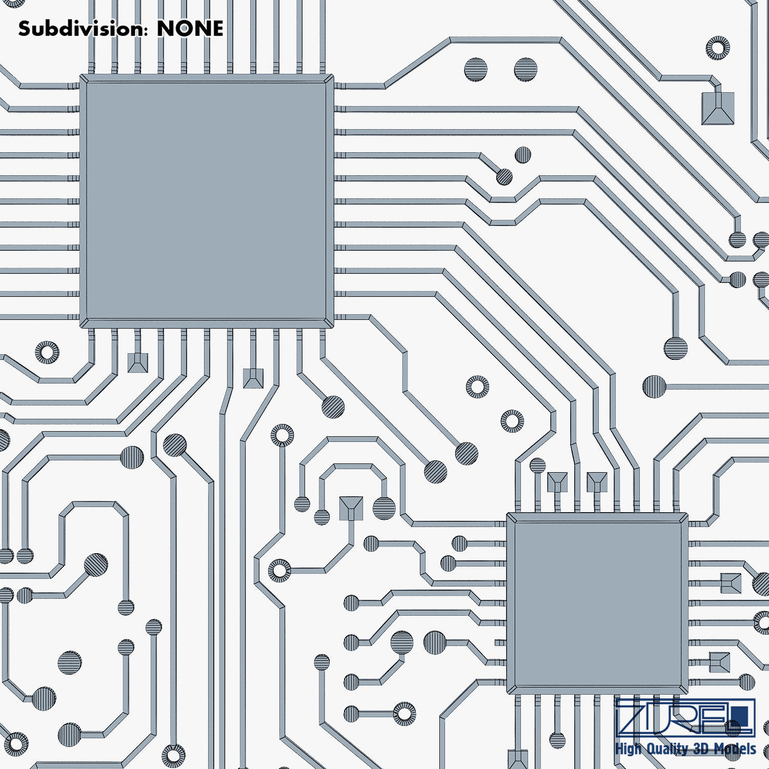 Electronic circuit board v 2 Low-poly 3D model_23