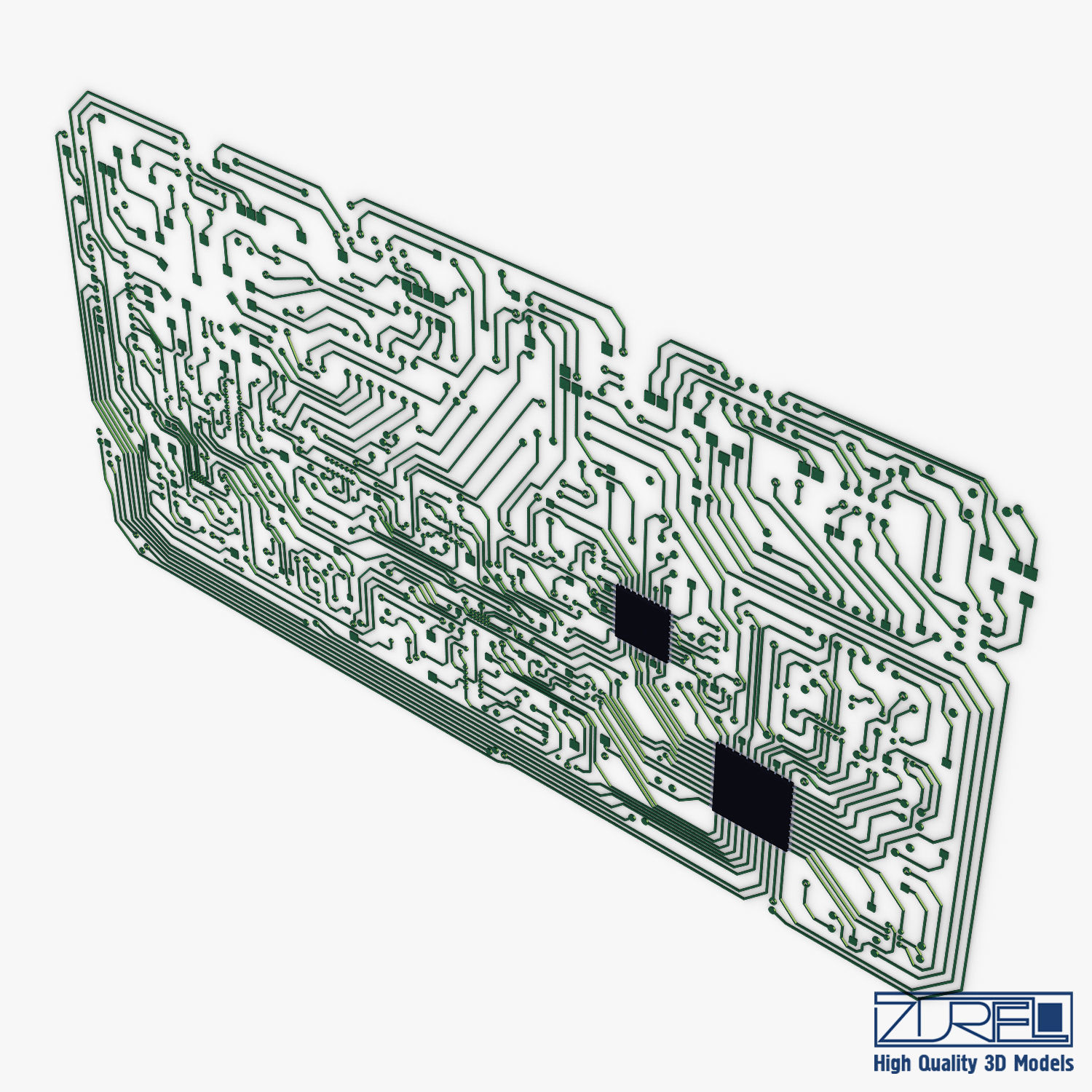 Electronic circuit board v 2 Low-poly 3D model_5