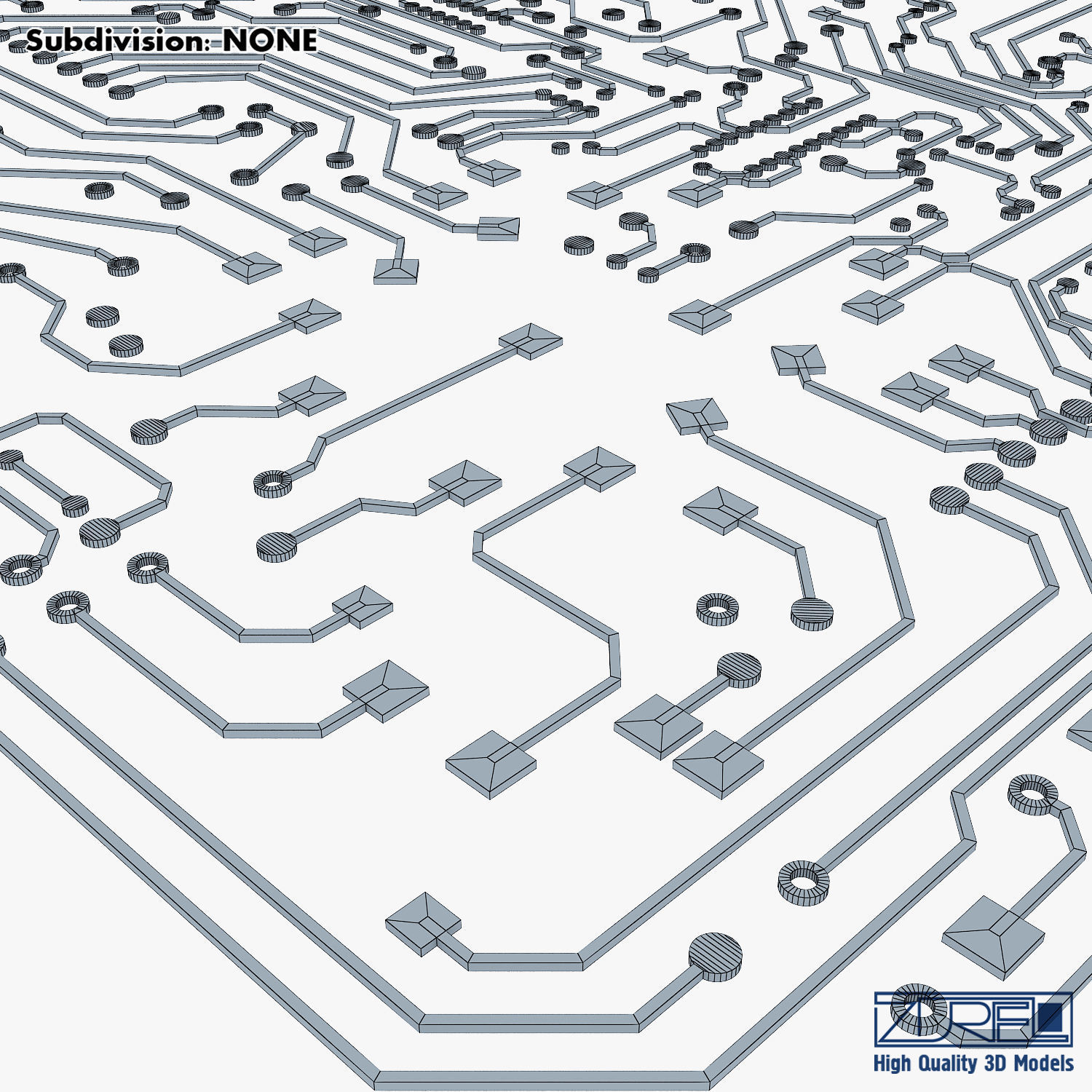 Electronic circuit board v 2 Low-poly 3D model_27