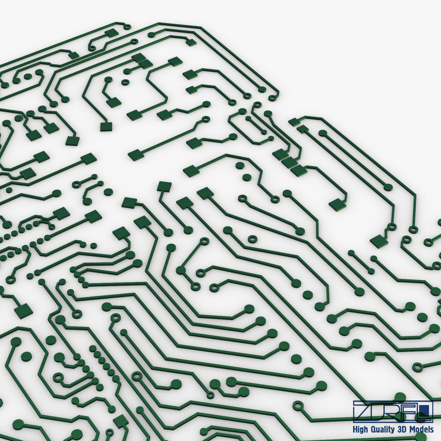 Electronic circuit board v 2 Low-poly 3D model_18