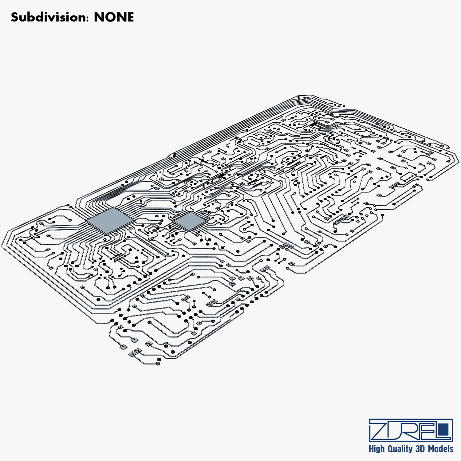 Electronic circuit board v 2 Low-poly 3D model_21