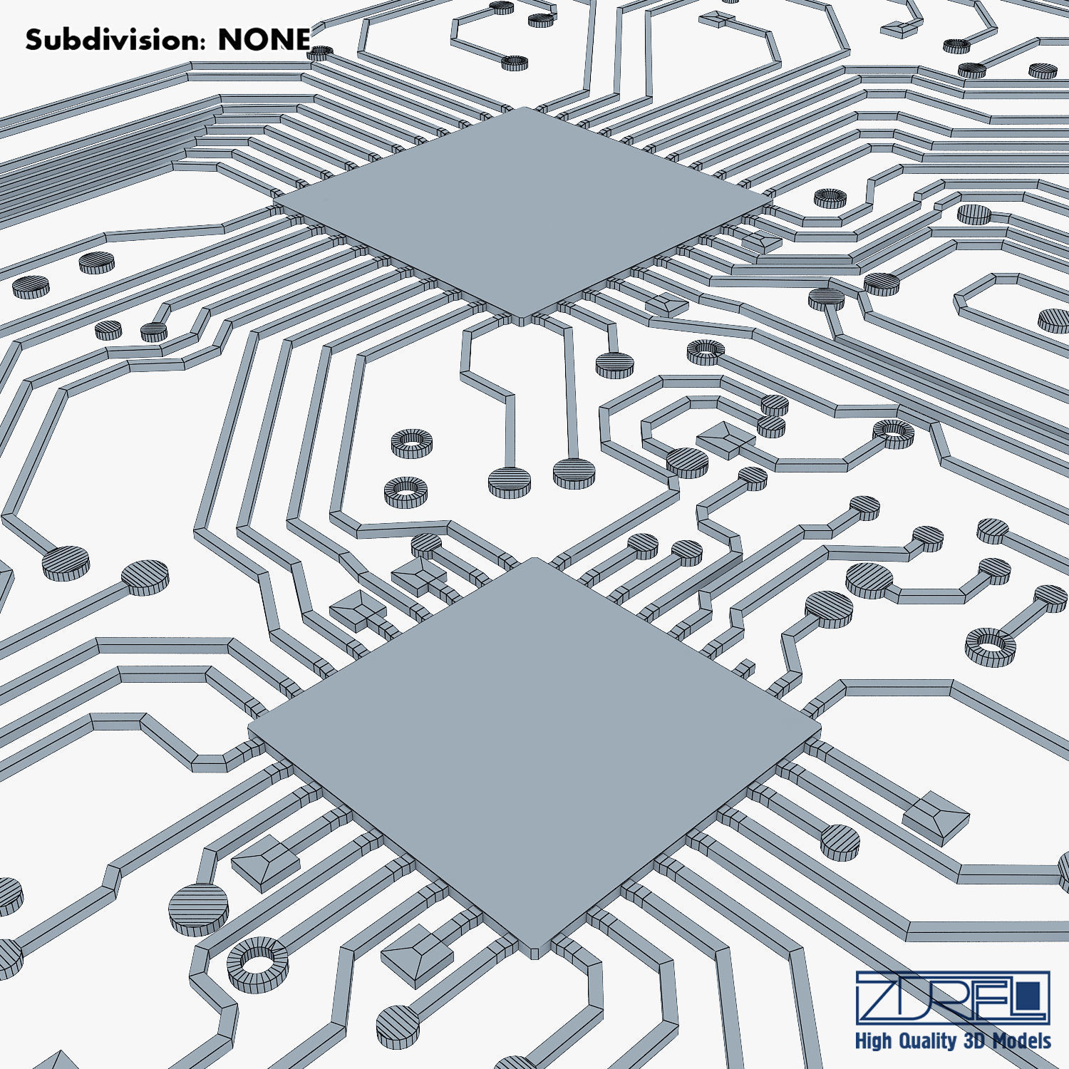 Electronic circuit board v 2 Low-poly 3D model_25